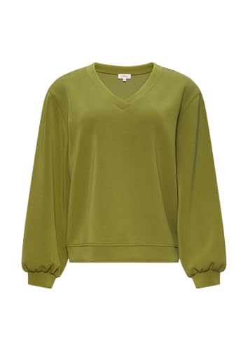 s.Oliver Scuba-Sweatshirt mit V-Ausschnitt Guacamole 36 von s.Oliver