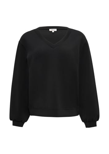 s.Oliver Scuba-Sweatshirt mit V-Ausschnitt schwarz 34 von s.Oliver