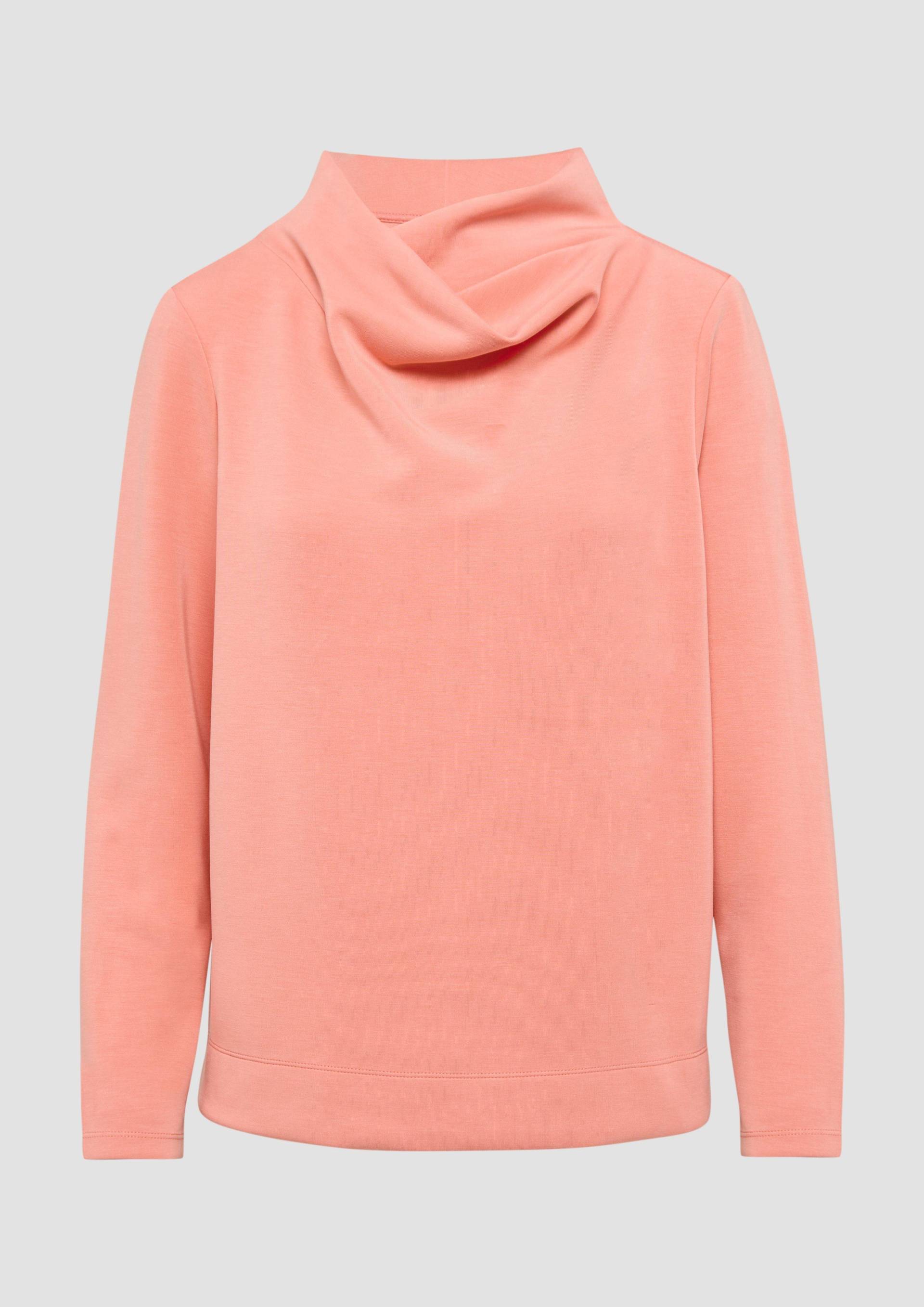 s.Oliver - Scuba-Sweatshirt mit Wasserfallkragen, Damen, rot von s.Oliver
