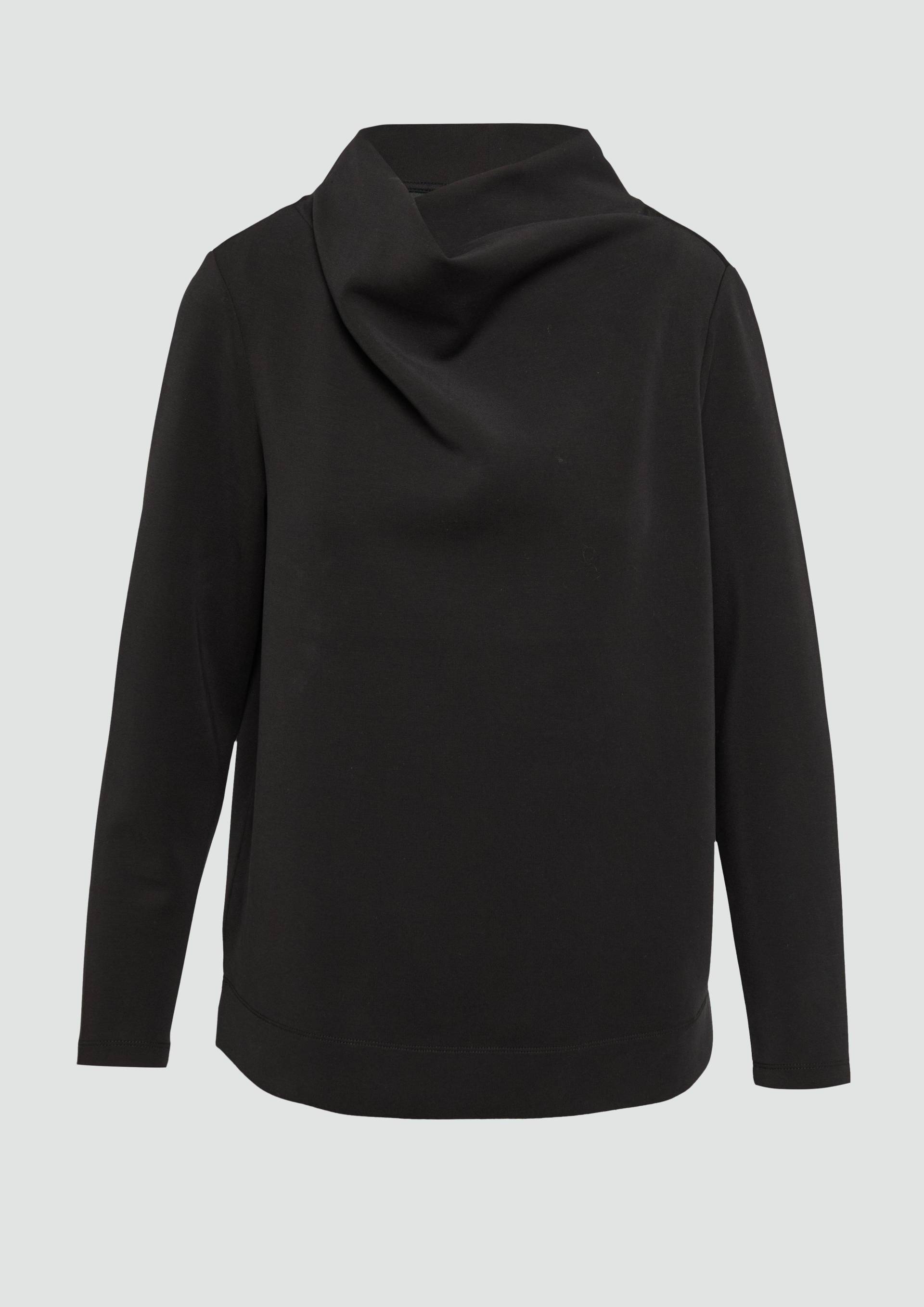 s.Oliver - Scuba-Sweatshirt mit Wasserfallkragen, Damen, schwarz von s.Oliver