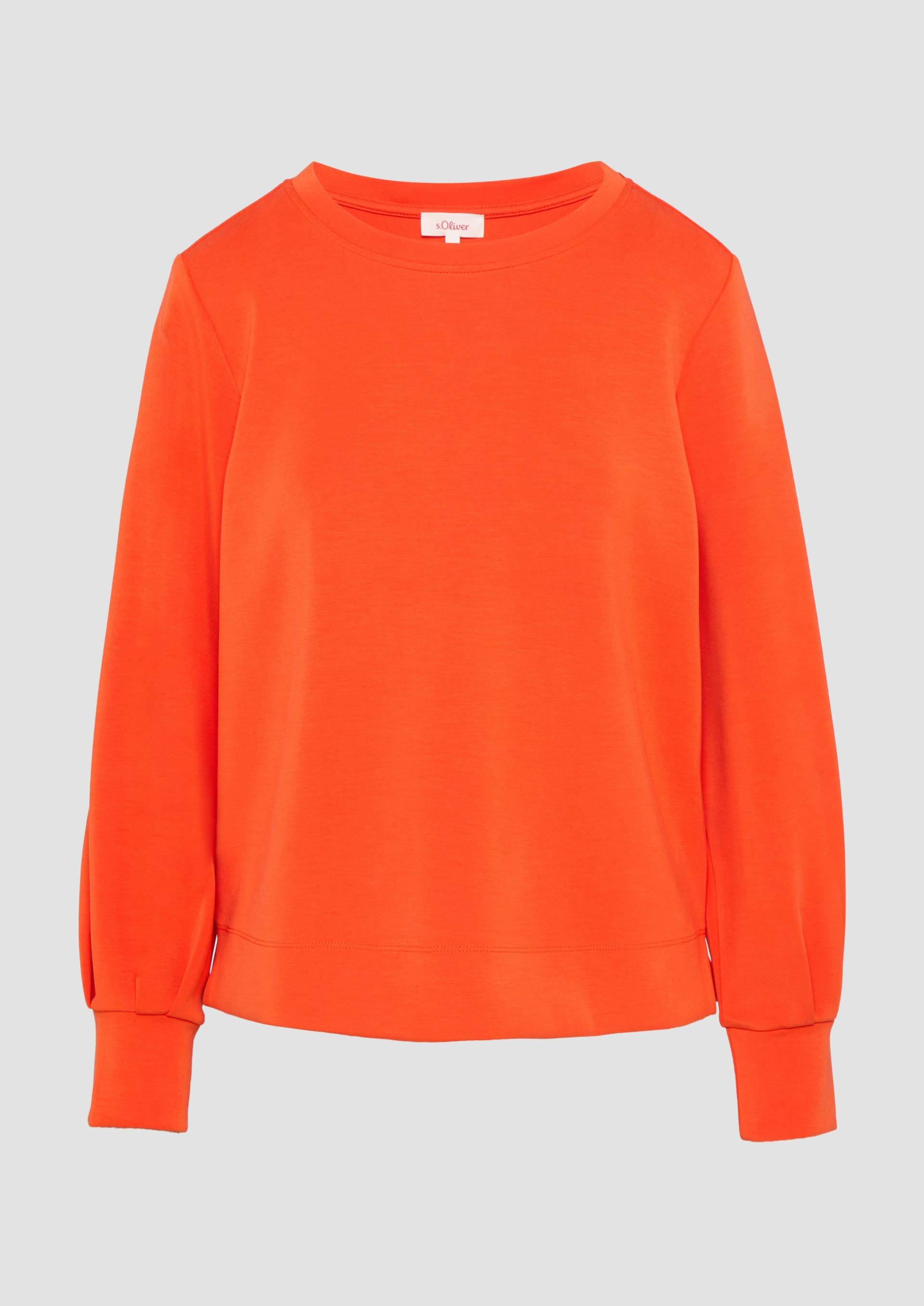 s.Oliver - Scuba-Sweatshirt mit weiten Ärmeln, Damen, Orange von s.Oliver