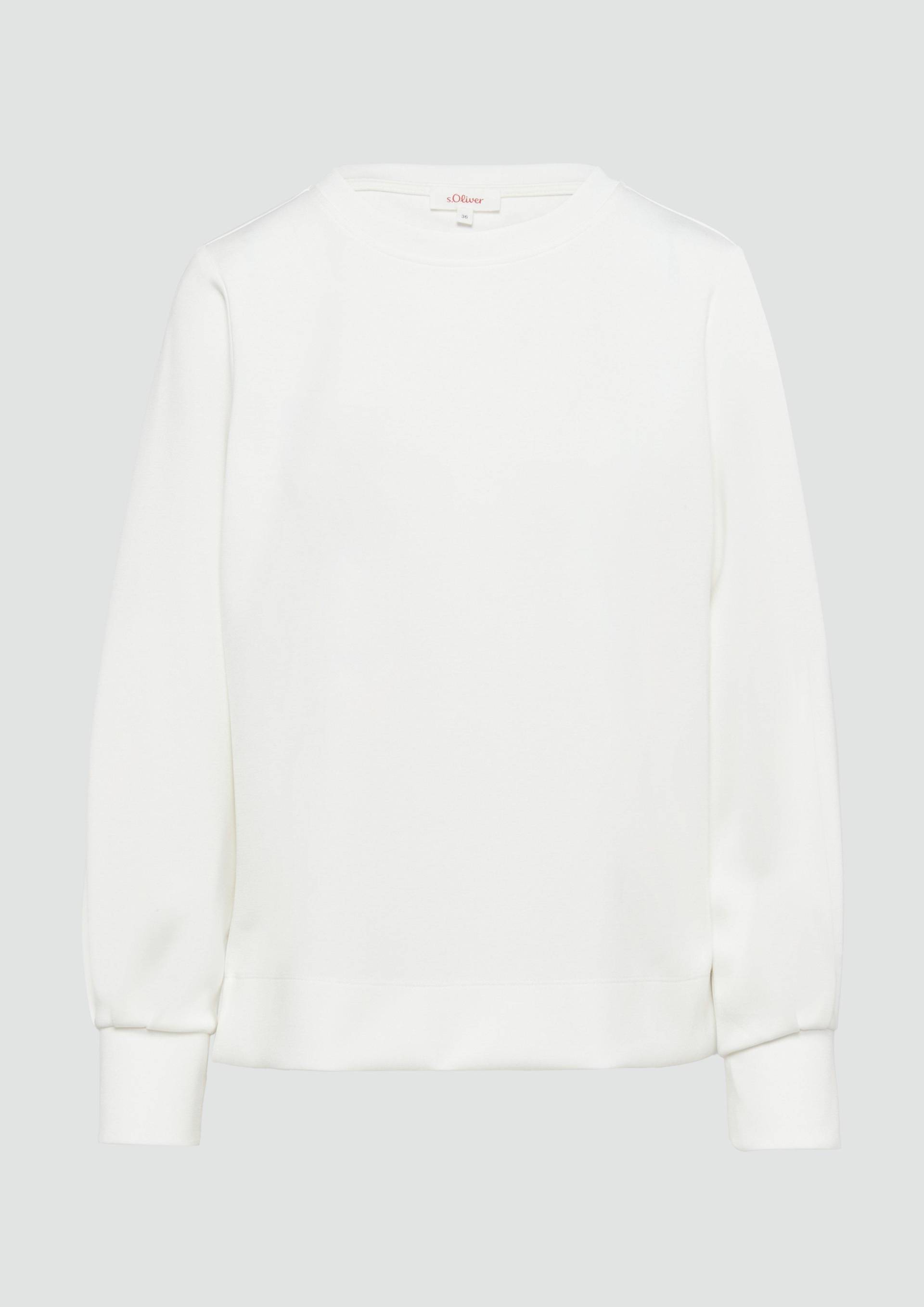 s.Oliver - Scuba-Sweatshirt mit weiten Ärmeln, Damen, creme von s.Oliver