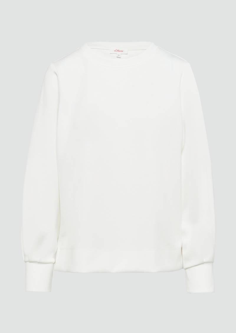 s.Oliver - Scuba-Sweatshirt mit weiten Ärmeln, Damen, creme von s.Oliver