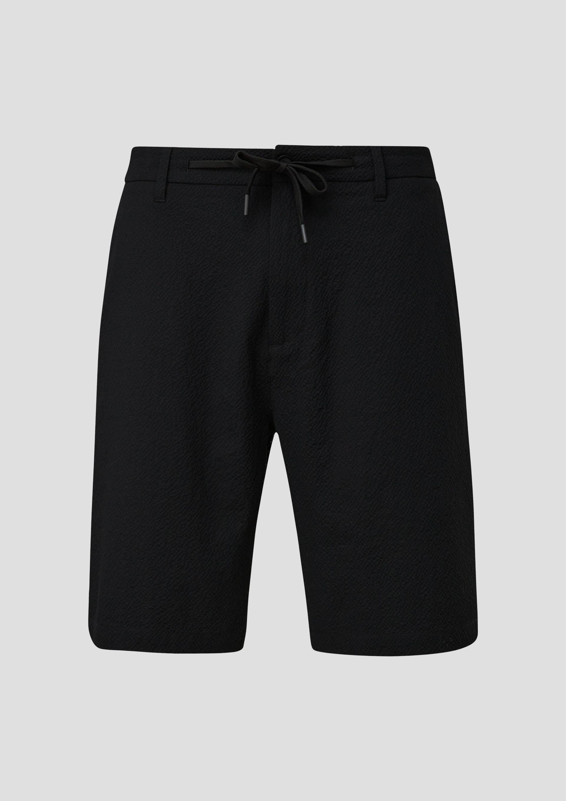 s.Oliver - Seersucker-Shorts im Relaxed Fit, Herren, schwarz von s.Oliver