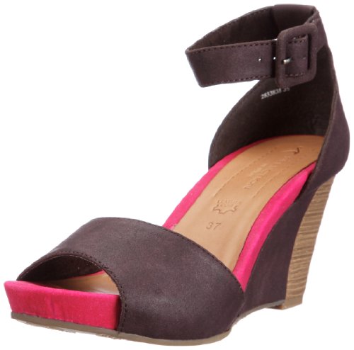 s.Oliver Selection 5-5-28338-38, Damen Sandalen/Fashion-Sandalen, Beige (Mocca/Fuchsia 498), EU 38 von s.Oliver