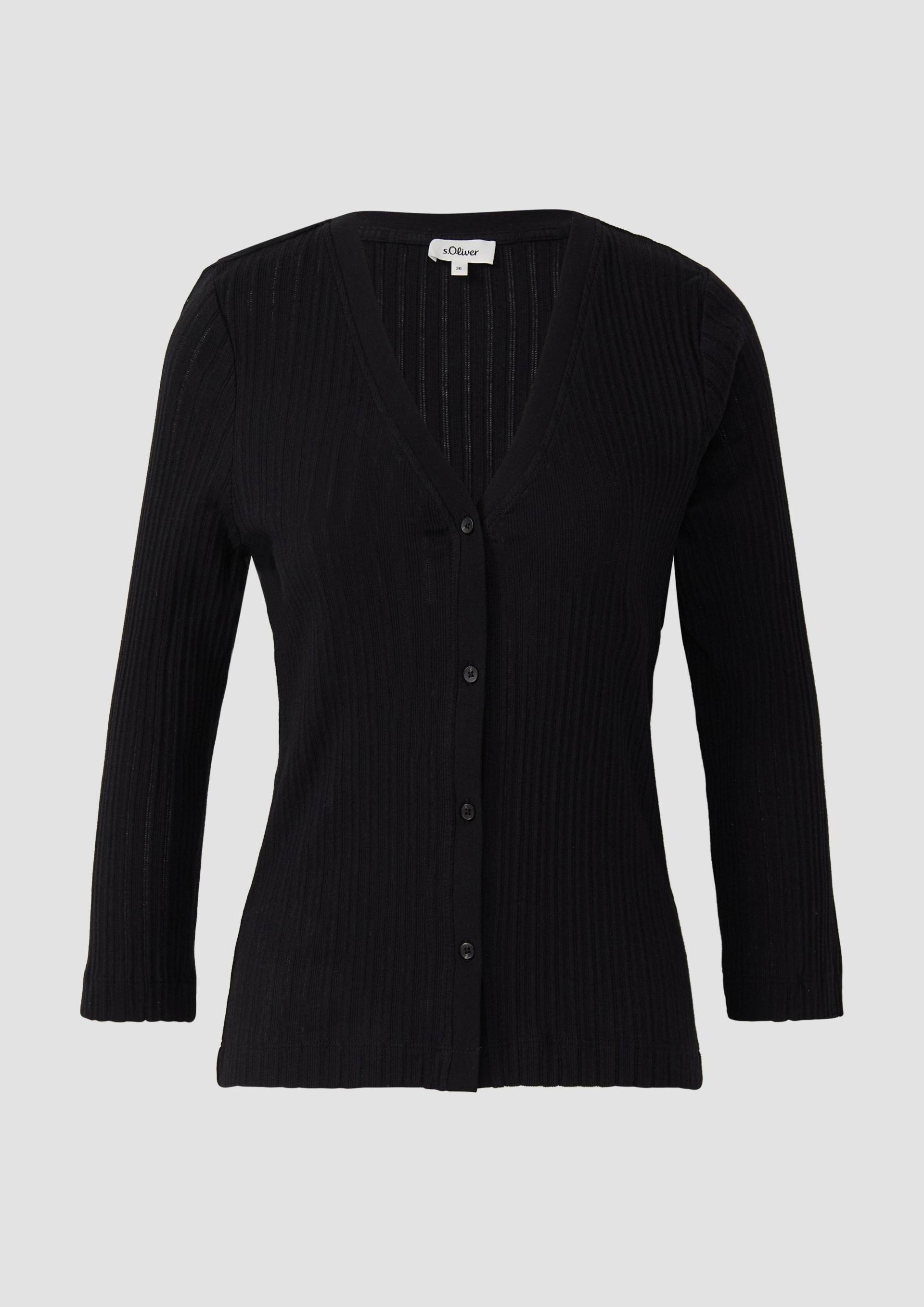 s.Oliver - Semitransparente Strickjacke aus Ajour-Rippe, Damen, schwarz s.Oliver - Semitransparente Strickjacke aus Ajour-Rippe, Damen, schwarz von s.Oliver