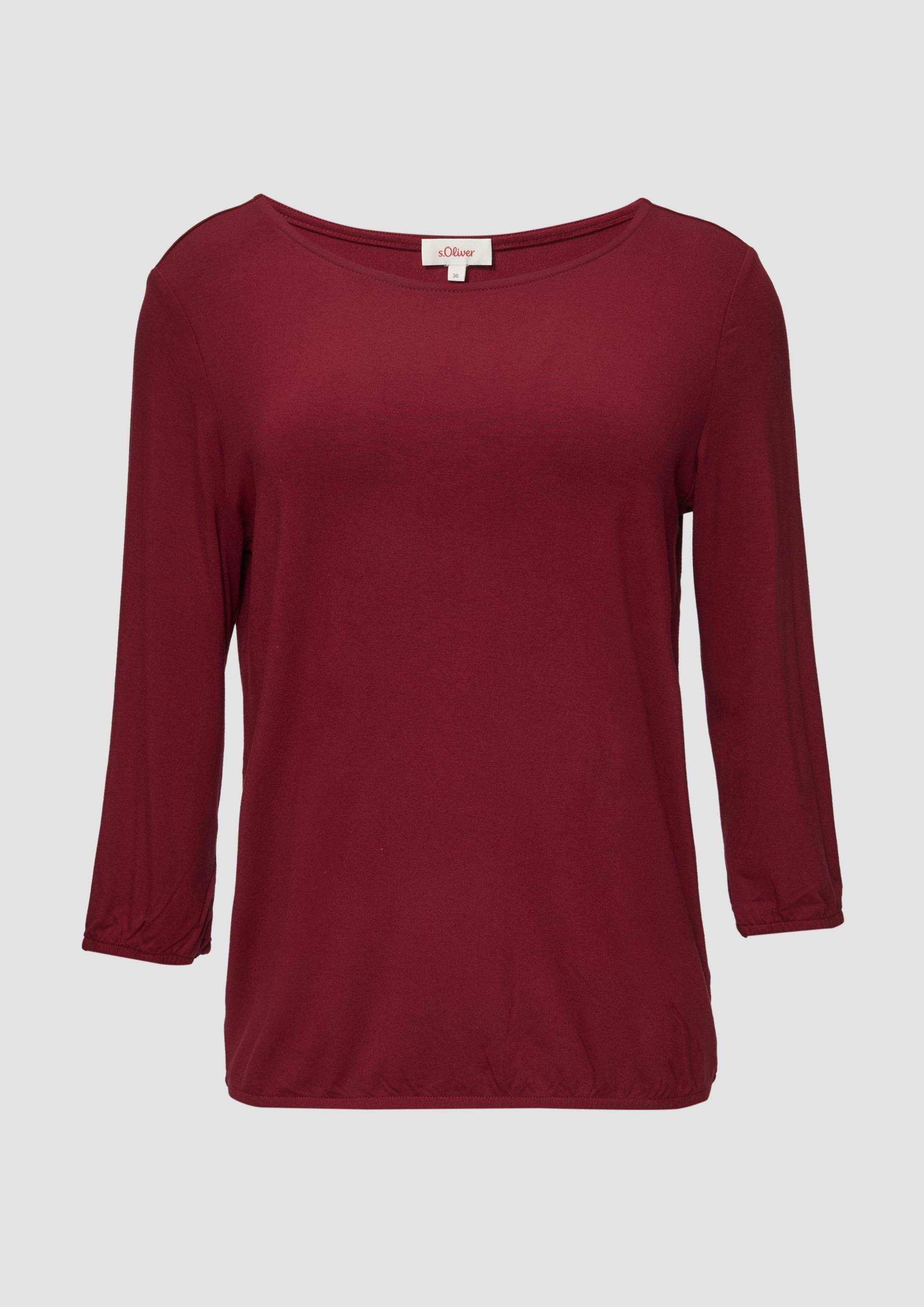 s.Oliver - Shirt mit All-over-Print aus Viskosestretch, Damen, rot von s.Oliver