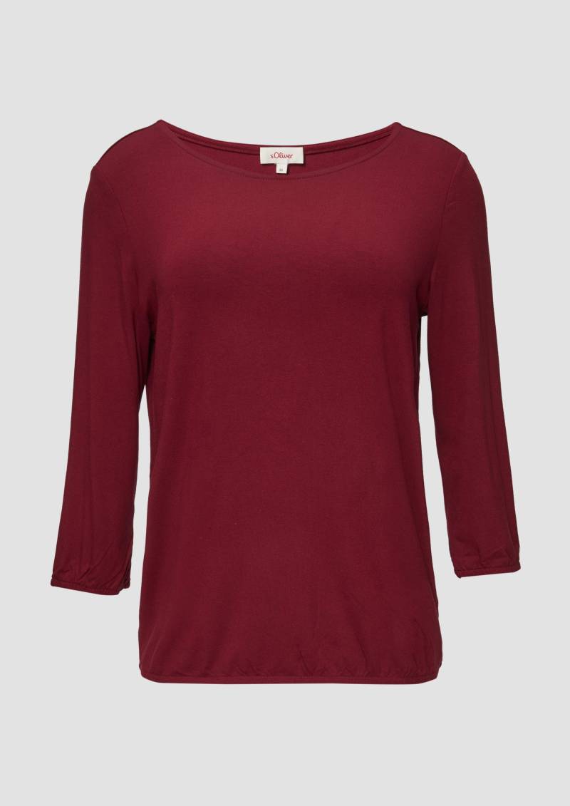 s.Oliver - Shirt mit All-over-Print aus Viskosestretch, Damen, rot von s.Oliver