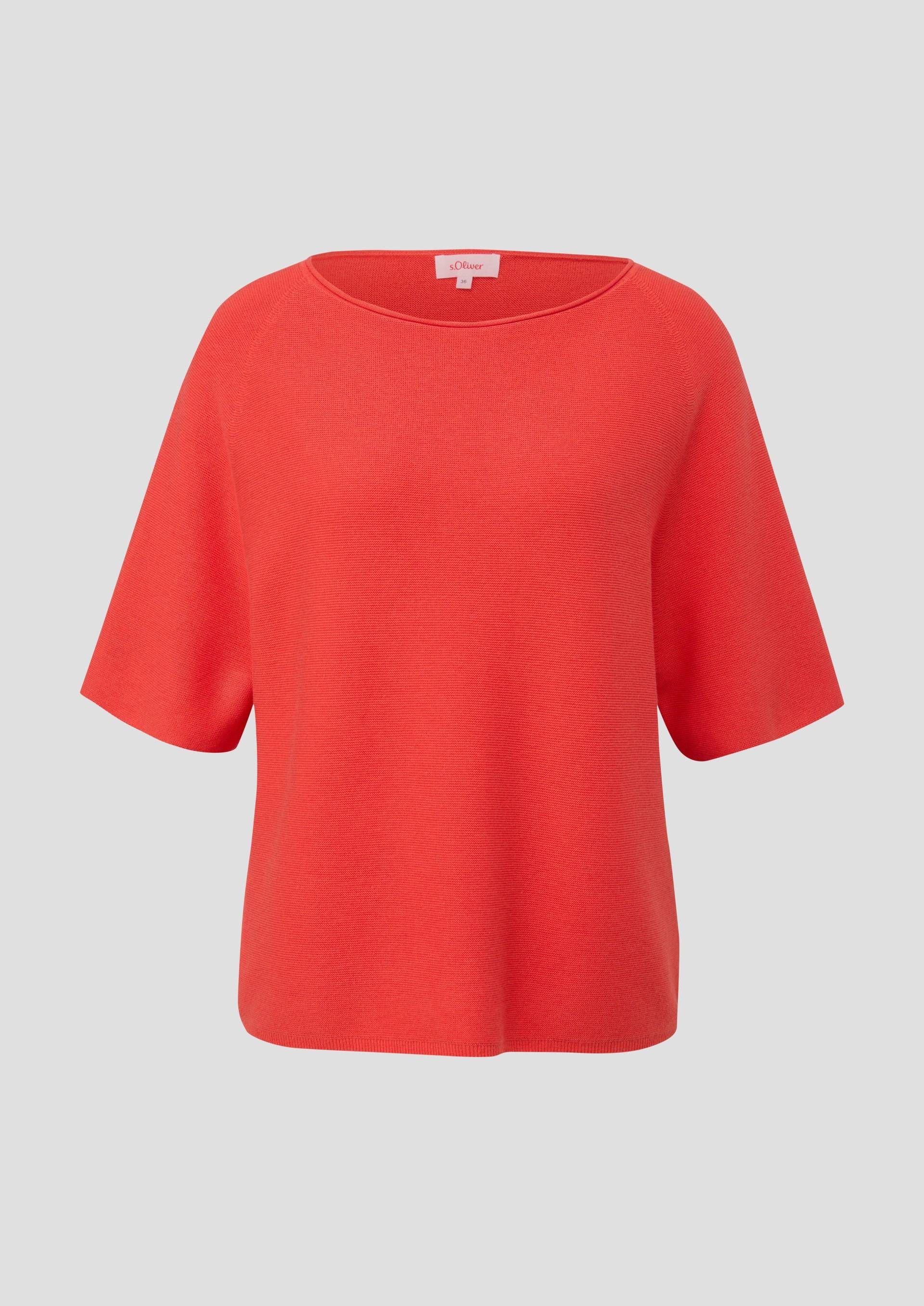 s.Oliver - Shirt mit U-Boot-Ausschnitt, Damen, Orange von s.Oliver