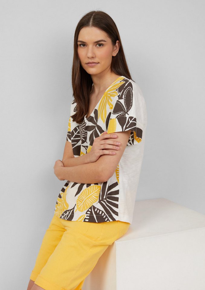 s.Oliver Shirttop T-Shirt im Fabricmix mit Leinenanteil von s.Oliver