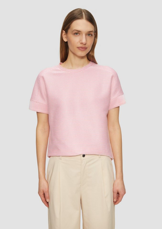 s.Oliver Shirttop T-Shirt mit Strukturstreifen im Relaxed Fit Insert von s.Oliver