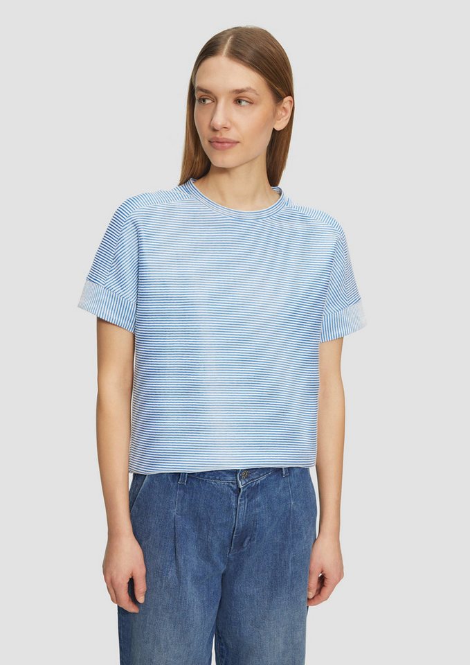 s.Oliver Shirttop T-Shirt mit Strukturstreifen im Relaxed Fit Insert von s.Oliver