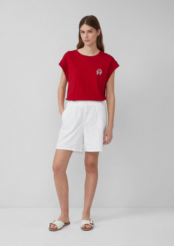 s.Oliver Shorts Hose Shorts mit Wide Leg und Lochstickerei von s.Oliver