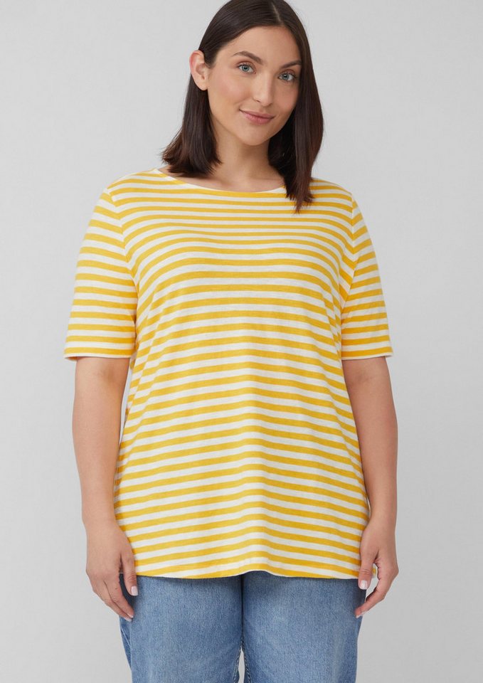 s.Oliver Shorts T-Shirt Gestreiftes T-Shirt mit Flammgarnstruktur von s.Oliver