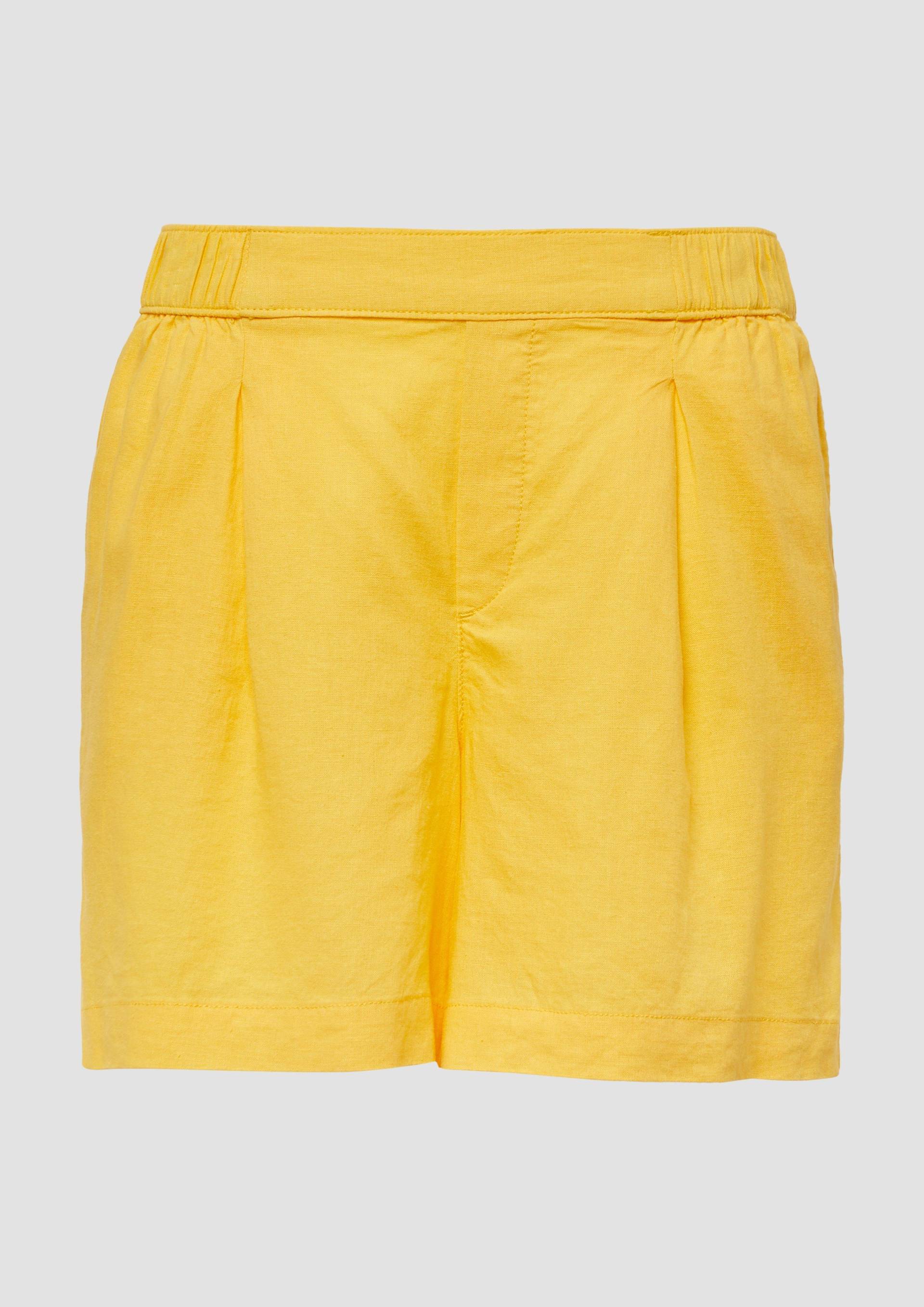 s.Oliver - Shorts aus Leinenmix mit Eingrifftaschen, Damen, gelb s.Oliver - Shorts aus Leinenmix mit Eingrifftaschen, Damen, gelb von s.Oliver