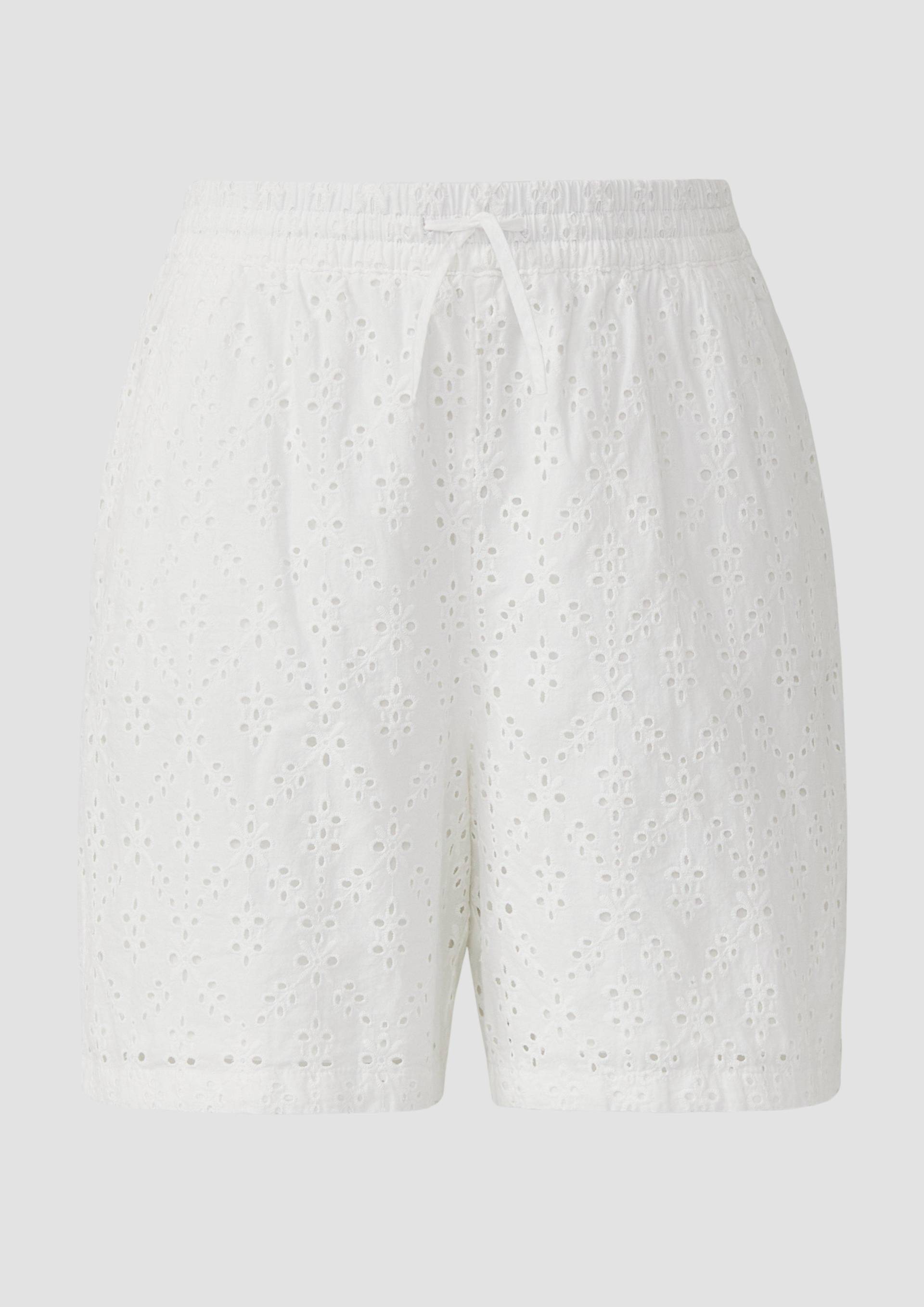 s.Oliver - Shorts mit Wide Leg und Lochstickerei, Damen, weiß s.Oliver - Shorts mit Wide Leg und Lochstickerei, Damen, weiß von s.Oliver