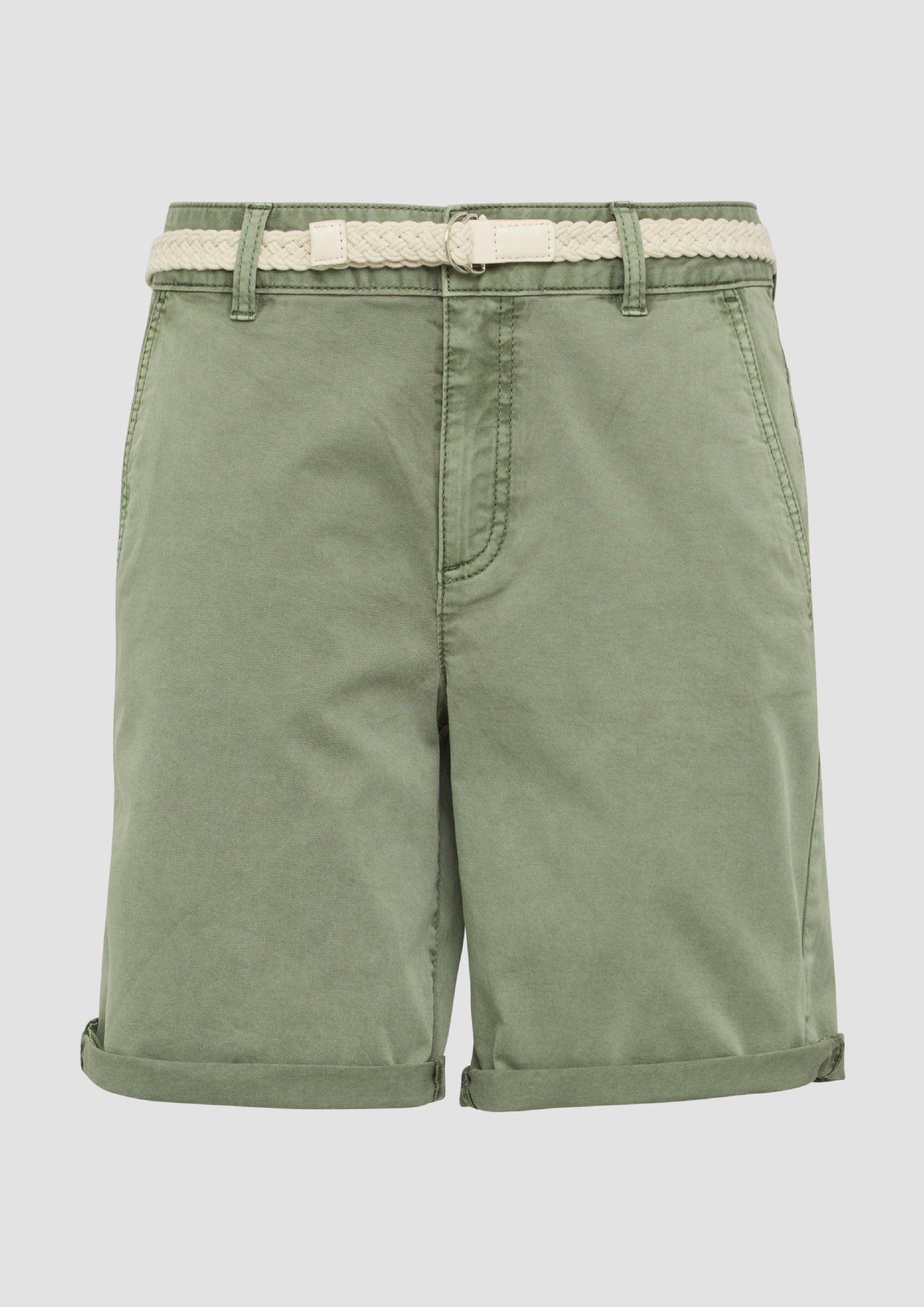 s.Oliver - Shorts mit geflochtenem Gürtel und Garment Dye, Damen, Grün s.Oliver - Shorts mit geflochtenem Gürtel und Garment Dye, Damen, Grün von s.Oliver