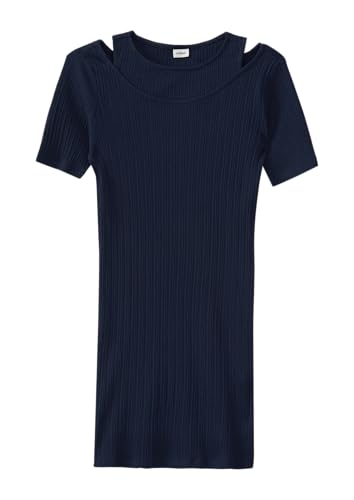 s.Oliver Slim-Fit-Kleid aus Rippware in 2-in-1-Optik Navy 158 von s.Oliver