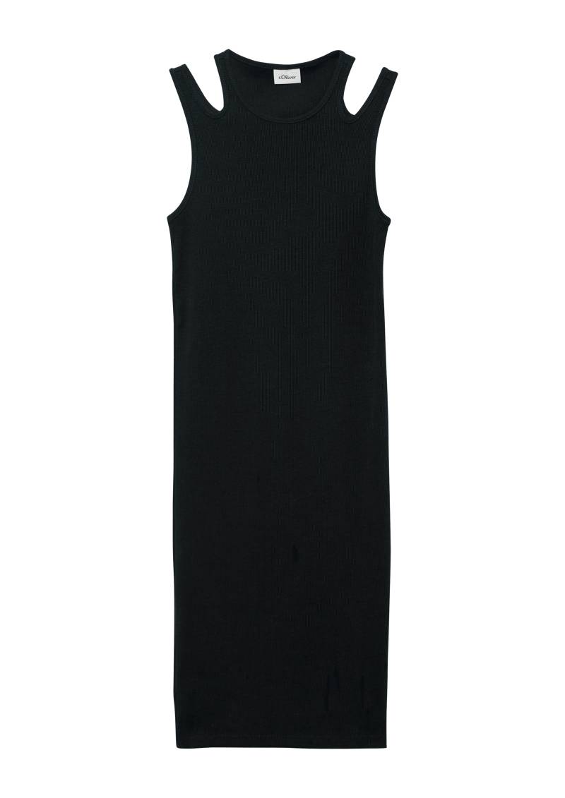 s.Oliver - Slim-Fit-Kleid aus Rippware mit Cut-outs, Mädchen, schwarz von s.Oliver