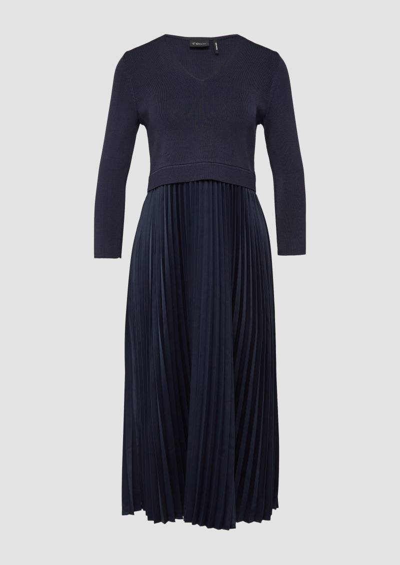 s.Oliver - Midikleid mit plissiertem Rock, Damen, blau von s.Oliver