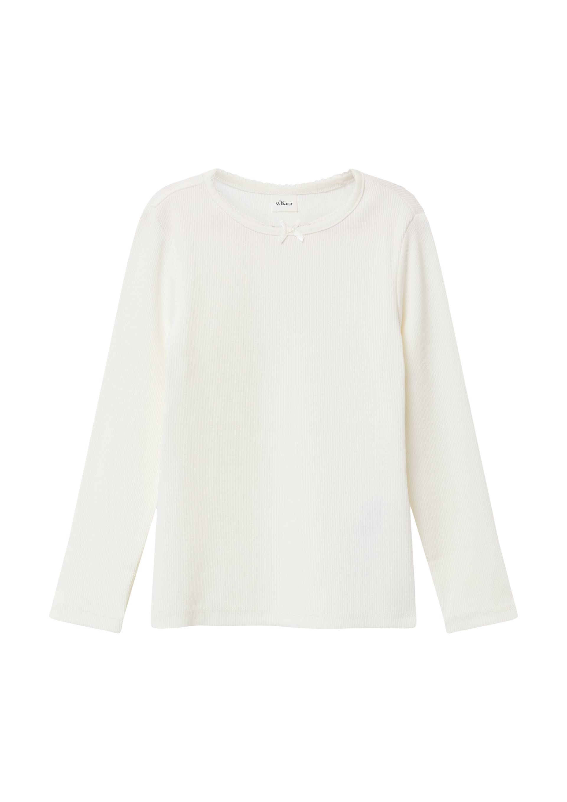 s.Oliver - Slim-Fit-Longsleeve aus Rippware mit Schleifendetail, Kinder, creme|weiß s.Oliver - Slim-Fit-Longsleeve aus Rippware mit Schleifendetail, Kinder, creme|weiß von s.Oliver