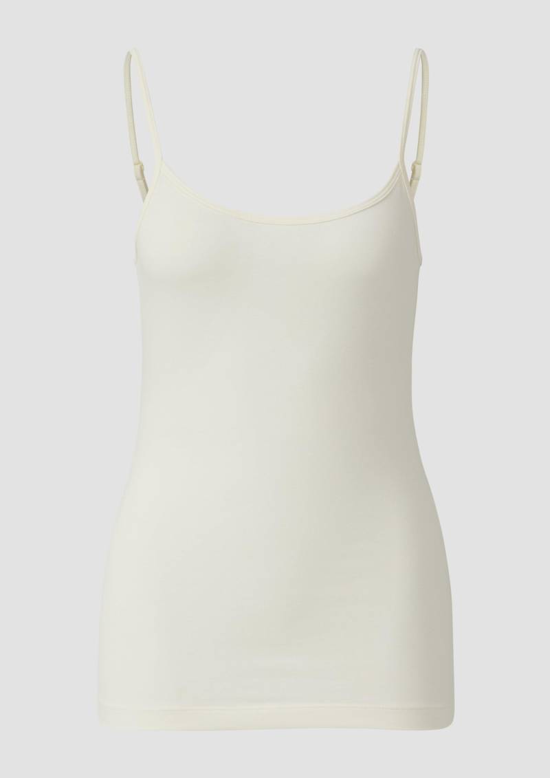 s.Oliver - Slim Fit Shirt mit längenverstellbaren Spaghettiträgern, Damen, creme von s.Oliver