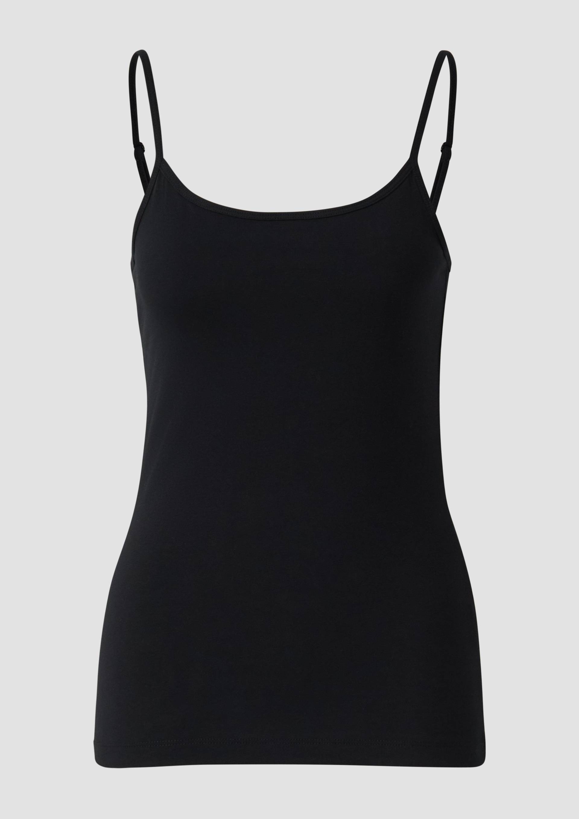 s.Oliver - Slim Fit Shirt mit längenverstellbaren Spaghettiträgern, Damen, schwarz von s.Oliver