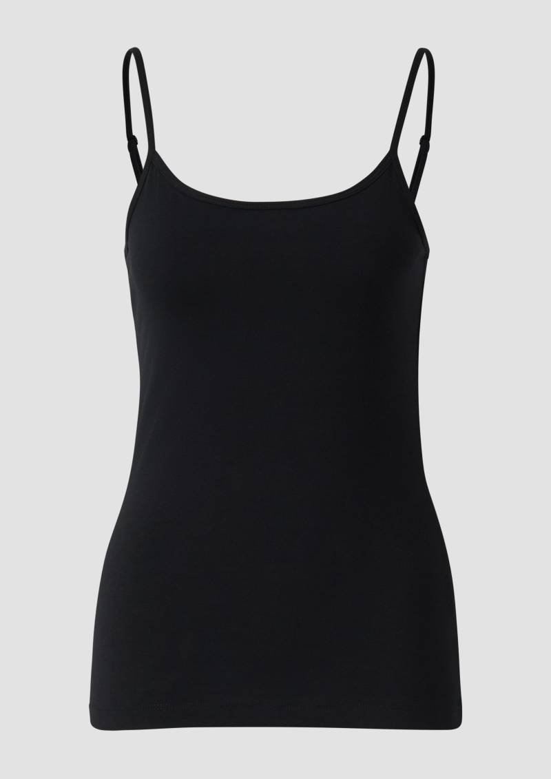 s.Oliver - Slim Fit Shirt mit längenverstellbaren Spaghettiträgern, Damen, schwarz von s.Oliver