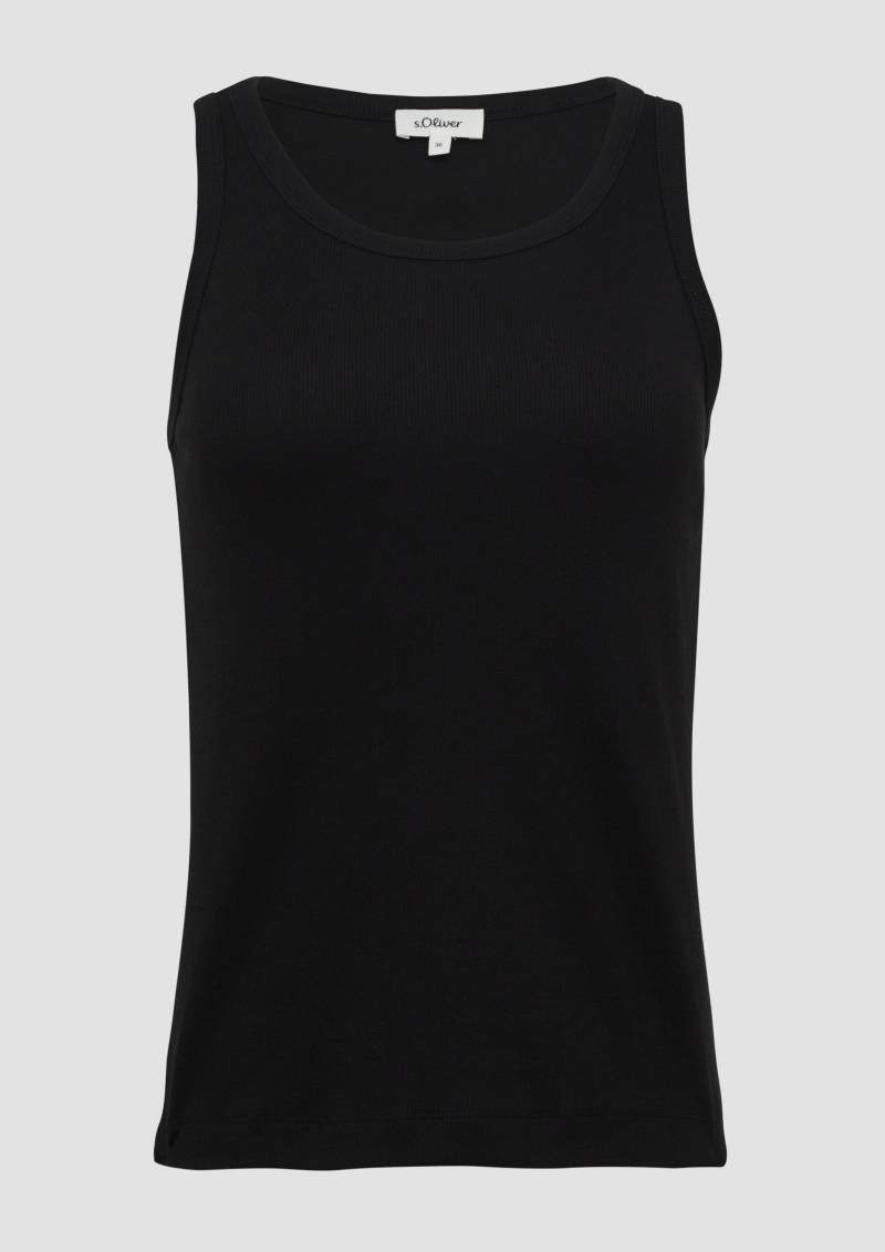 s.Oliver - Slim-Fit-Top mit Rippstruktur, Damen, schwarz von s.Oliver