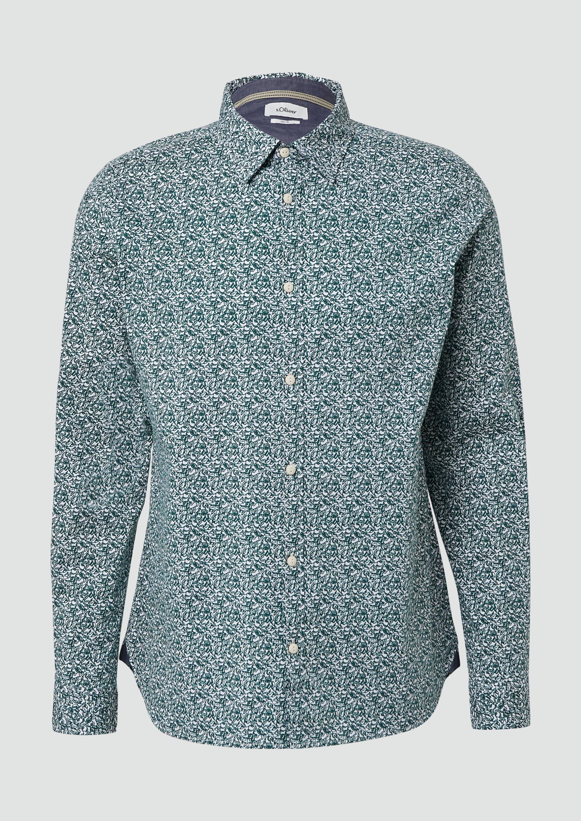 s.Oliver - Slim Fit: Baumwollhemd mit All-over-Print, Herren, grün s.Oliver - Slim Fit: Baumwollhemd mit All-over-Print, Herren, grün von s.Oliver