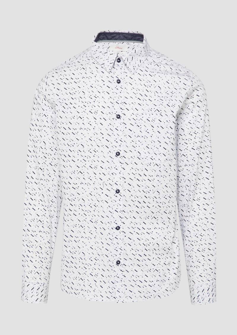 s.Oliver - Slim Fit: Gemustertes Hemd aus Popelin, Herren, weiß s.Oliver - Slim Fit: Gemustertes Hemd aus Popelin, Herren, weiß von s.Oliver