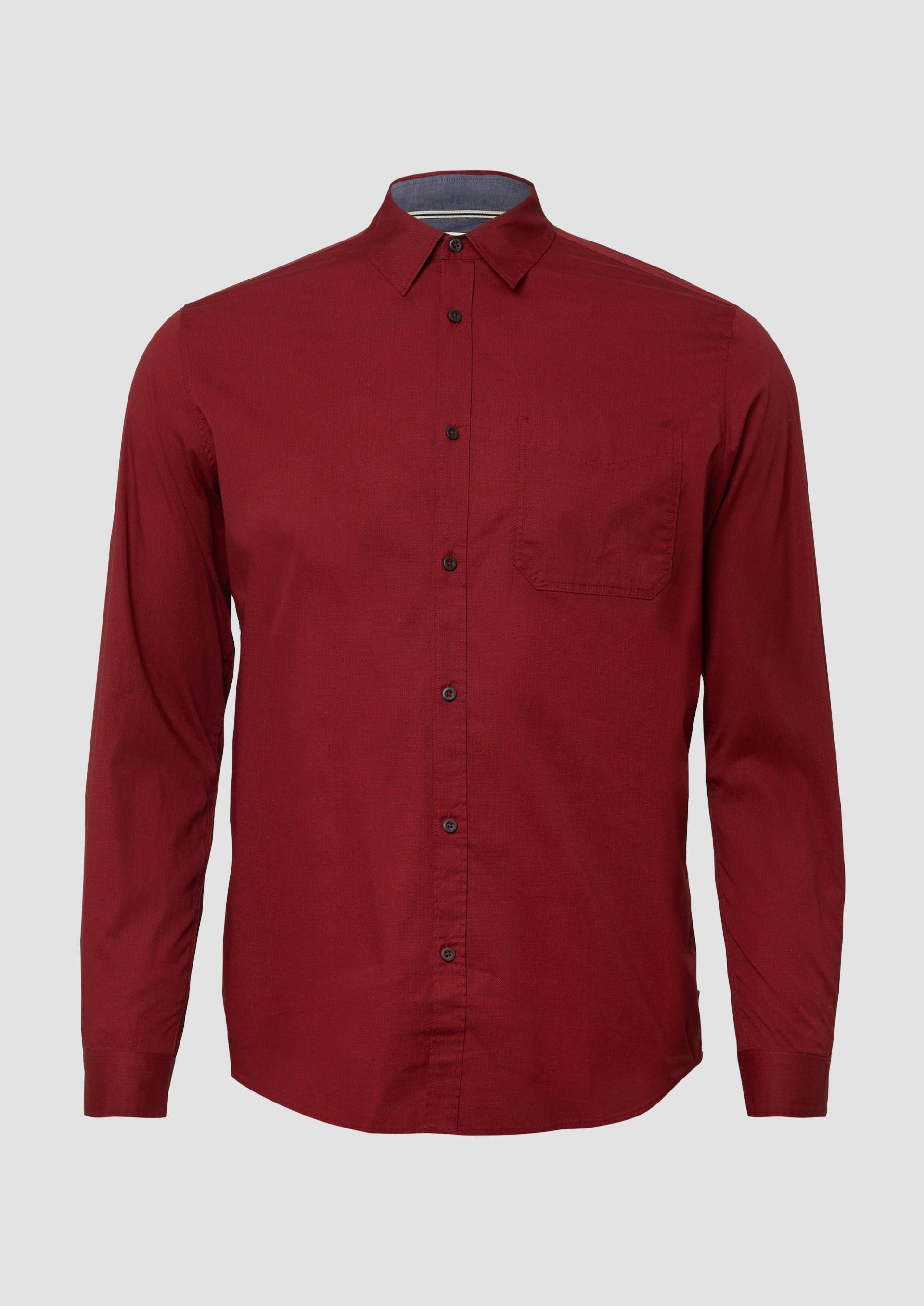 s.Oliver - Slim Fit: Gemustertes Hemd mit Kentkragen, Herren, rot von s.Oliver