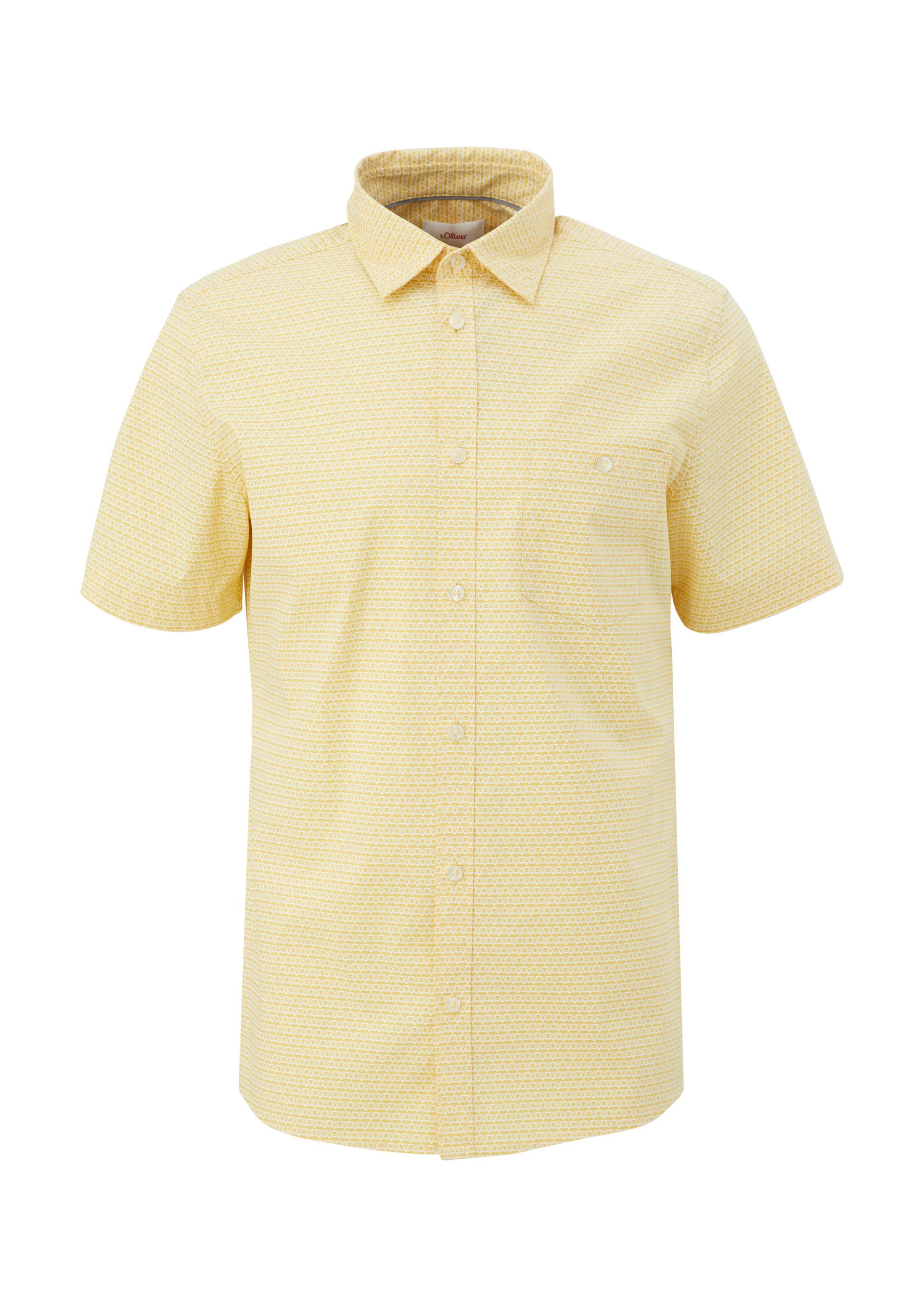 s.Oliver - Slim Fit: Hemd mit Allover-Muster, Herren, gelb von s.Oliver