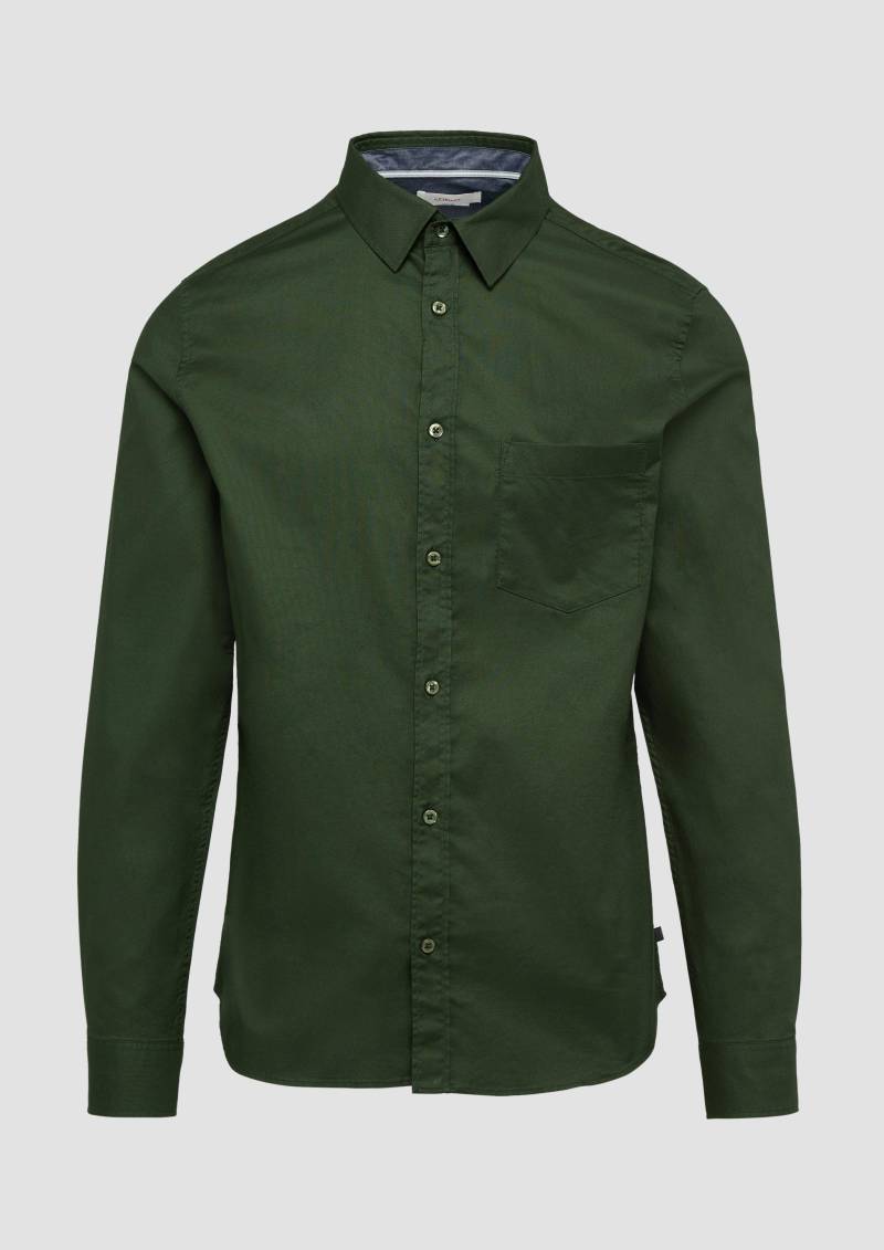 s.Oliver - Slim Fit: Strukturiertes Hemd mit Kentkragen, Herren, grün von s.Oliver