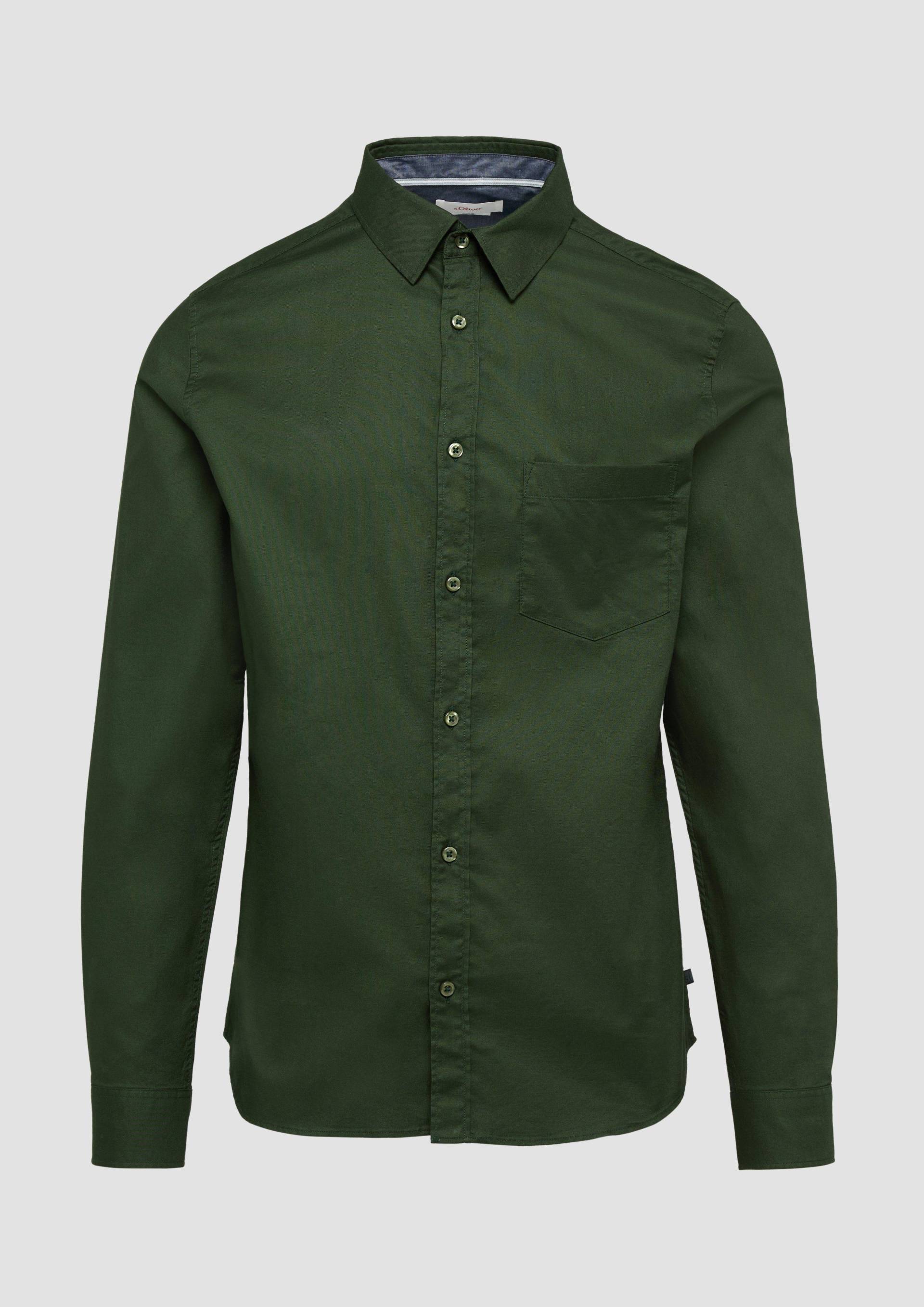 s.Oliver - Slim Fit: Strukturiertes Hemd mit Kentkragen, Herren, grün von s.Oliver