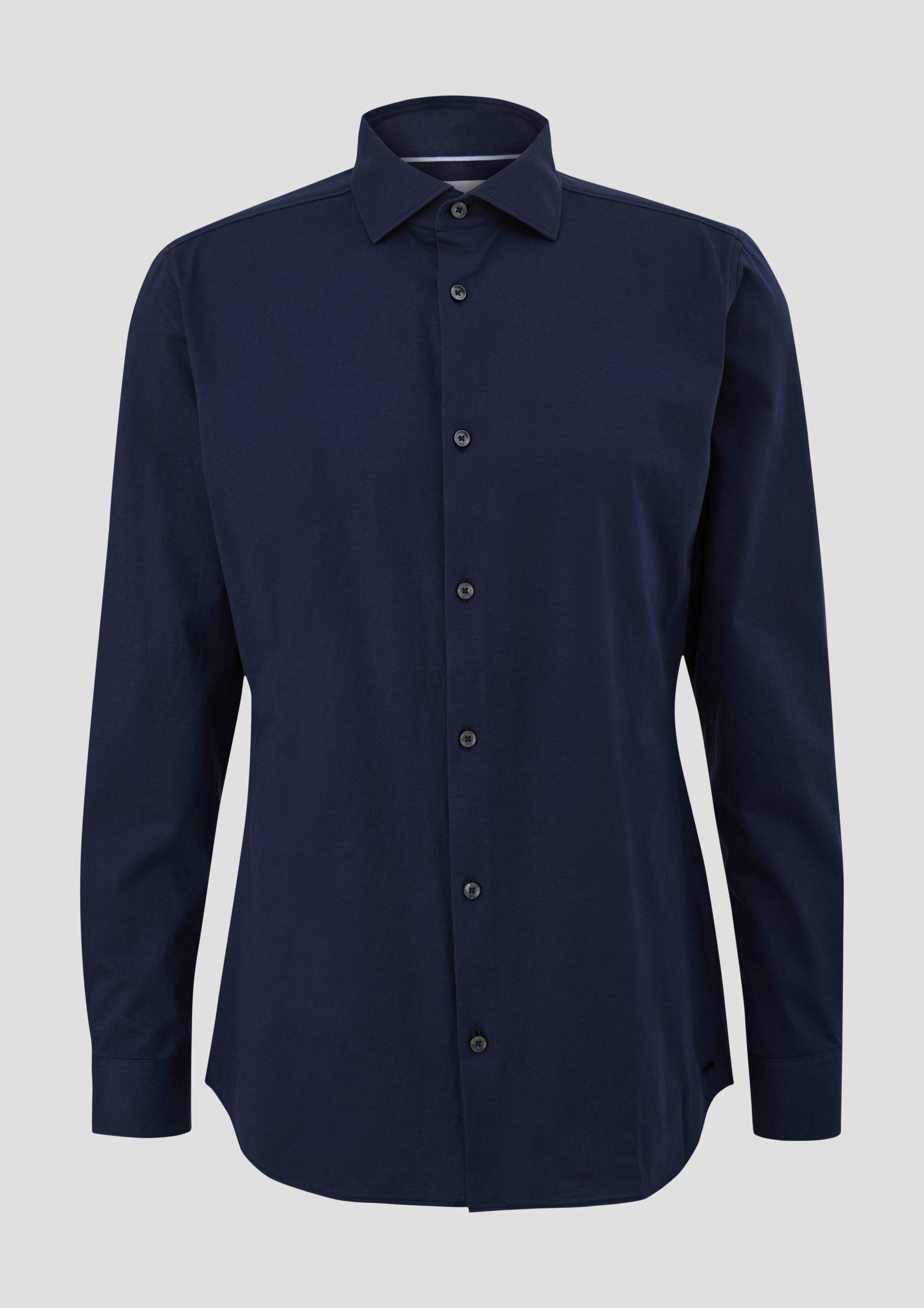 s.Oliver - Anzughemd aus Baumwolljersey, Herren, blau von s.Oliver
