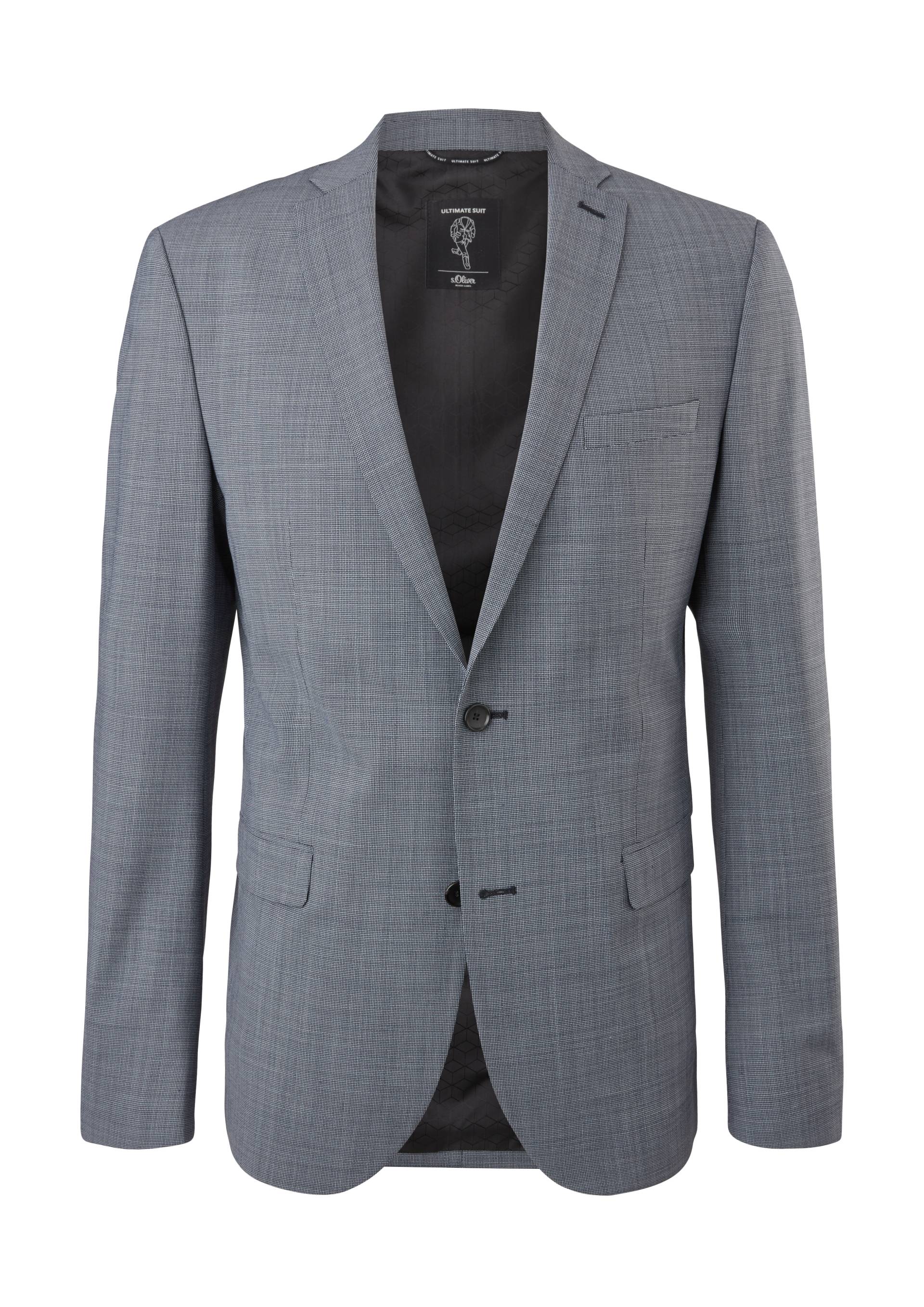 s.Oliver - Slim: Elastisches Sakko aus Wollmix, Herren, blau von s.Oliver