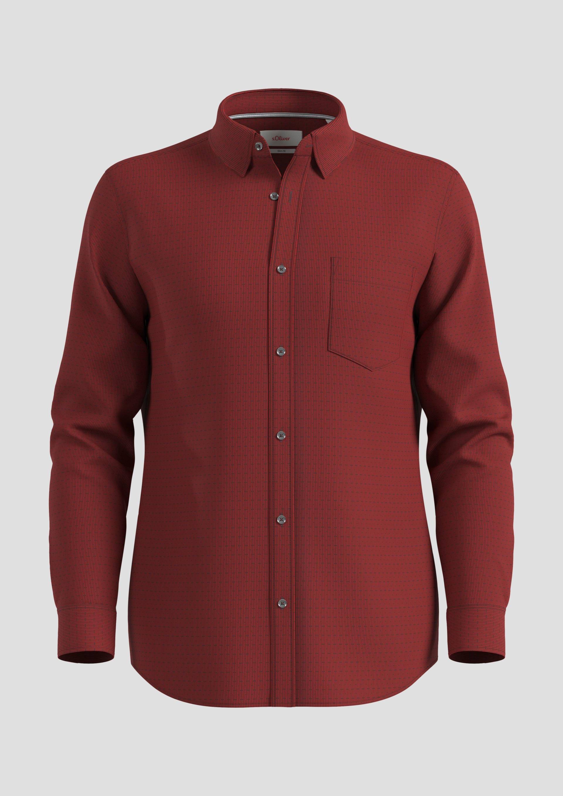 s.Oliver - Slim: Hemd aus Baumwollstretch, Herren, rot von s.Oliver