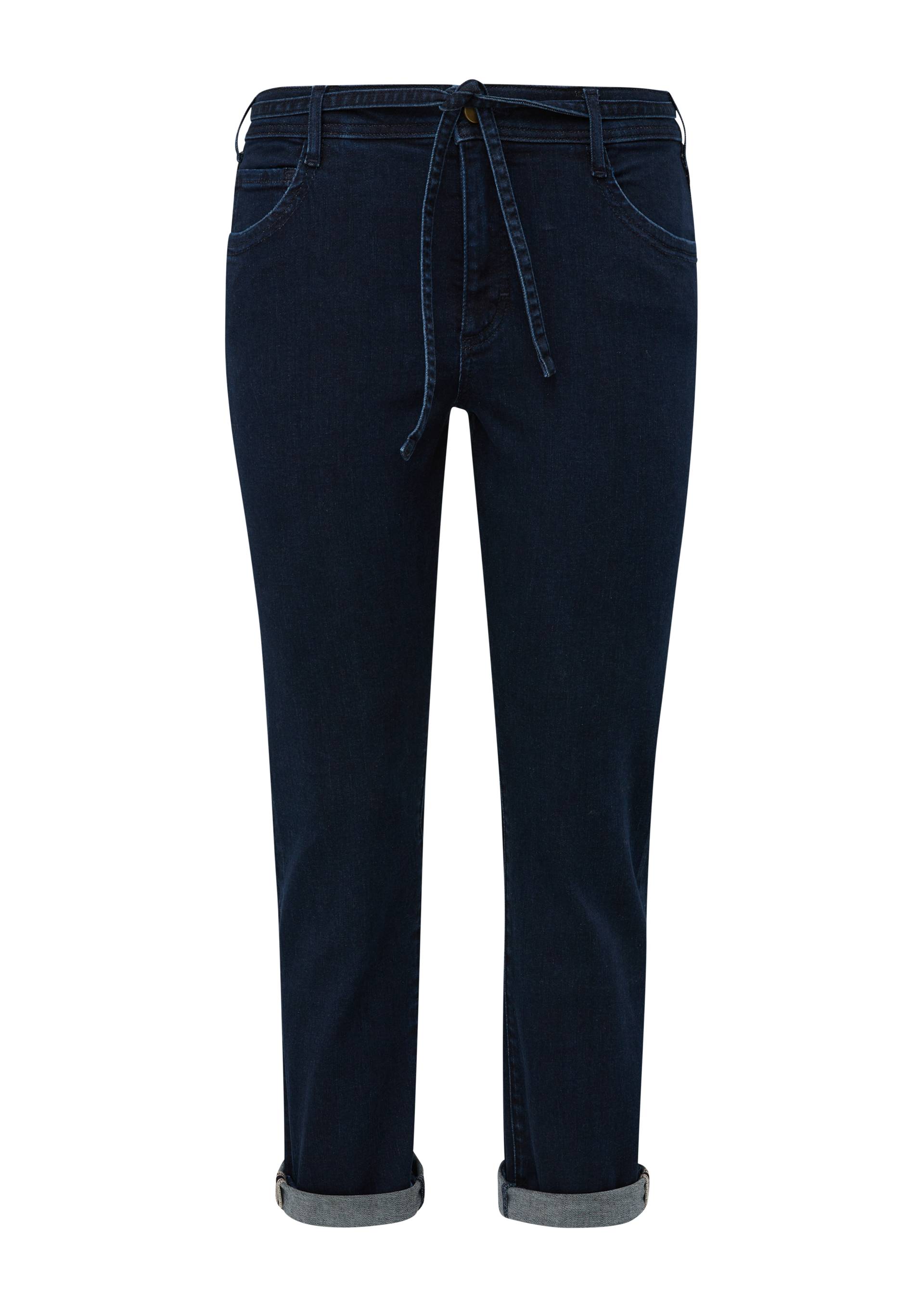s.Oliver - Jeans / Slim Fit / Mid Rise / Slim Leg / Bindegürtel, Damen, blau von s.Oliver