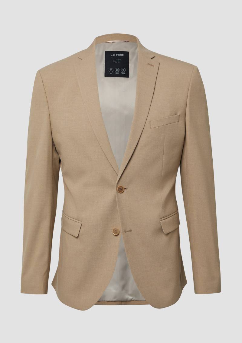 s.Oliver - s.O PURE: Anzugsakko in Woll-Optik, Herren, braun von s.Oliver