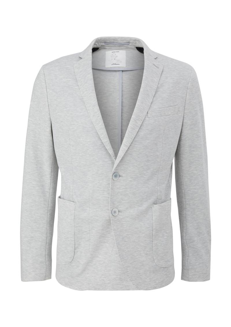 s.Oliver - Slim: Joggsuit-Sakko aus Stretch-Jersey, Herren, grau von s.Oliver