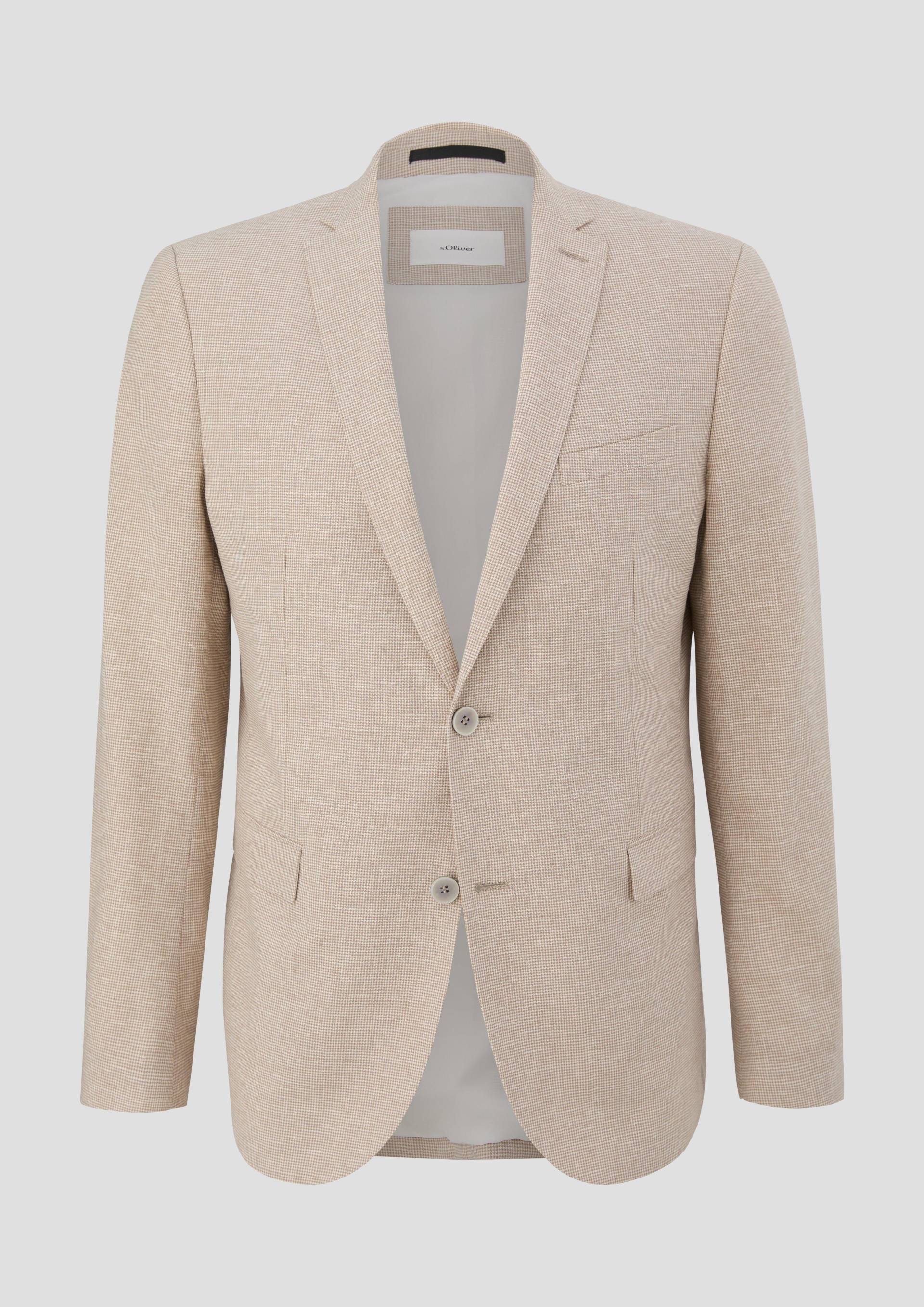 s.Oliver - s.O PURE: Anzugsakko aus Leinenmix mit Hahnentritt-Muster, Herren, Beige von s.Oliver