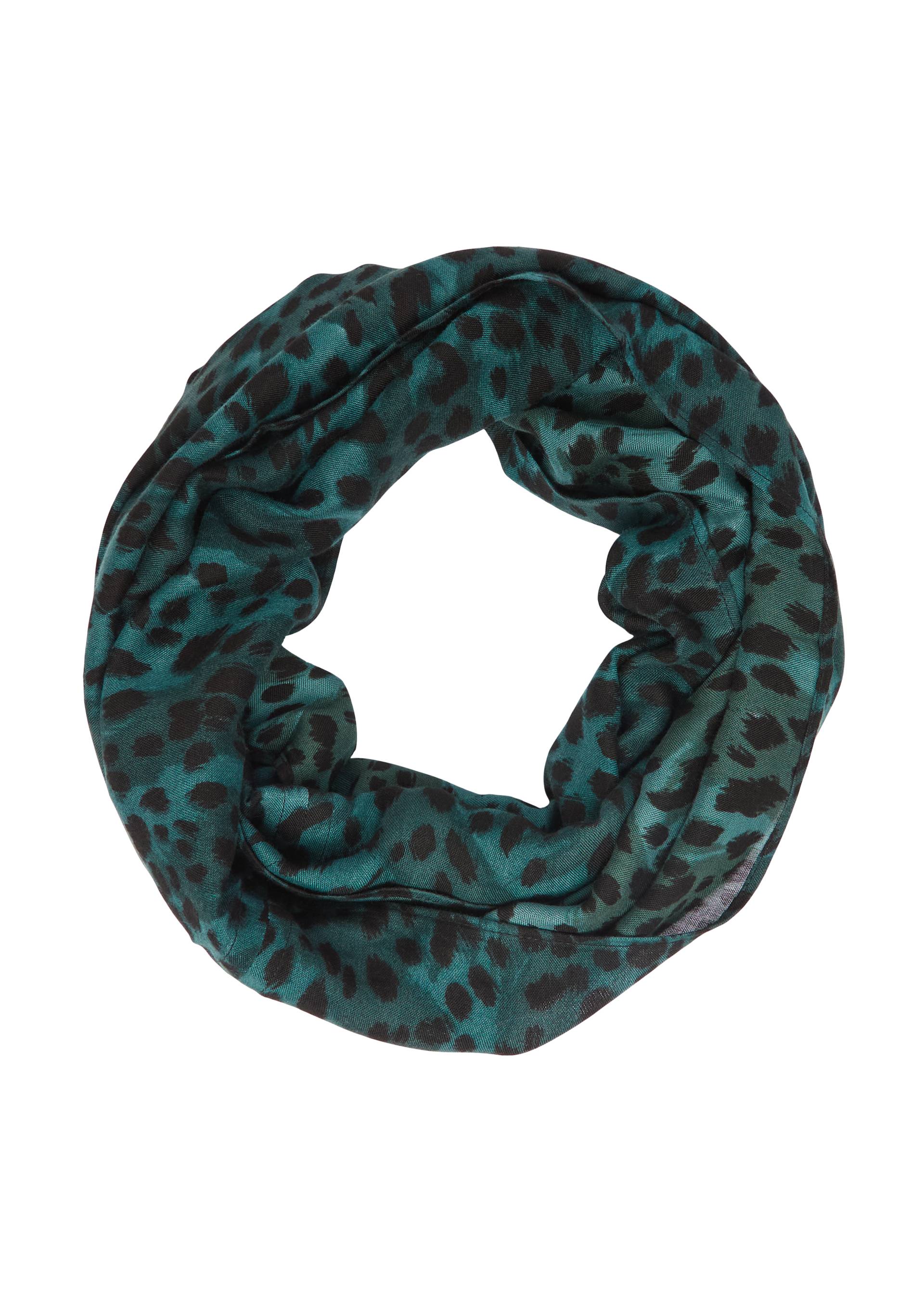 s.Oliver - Snood mit Leo-Print, Damen, Blau von s.Oliver