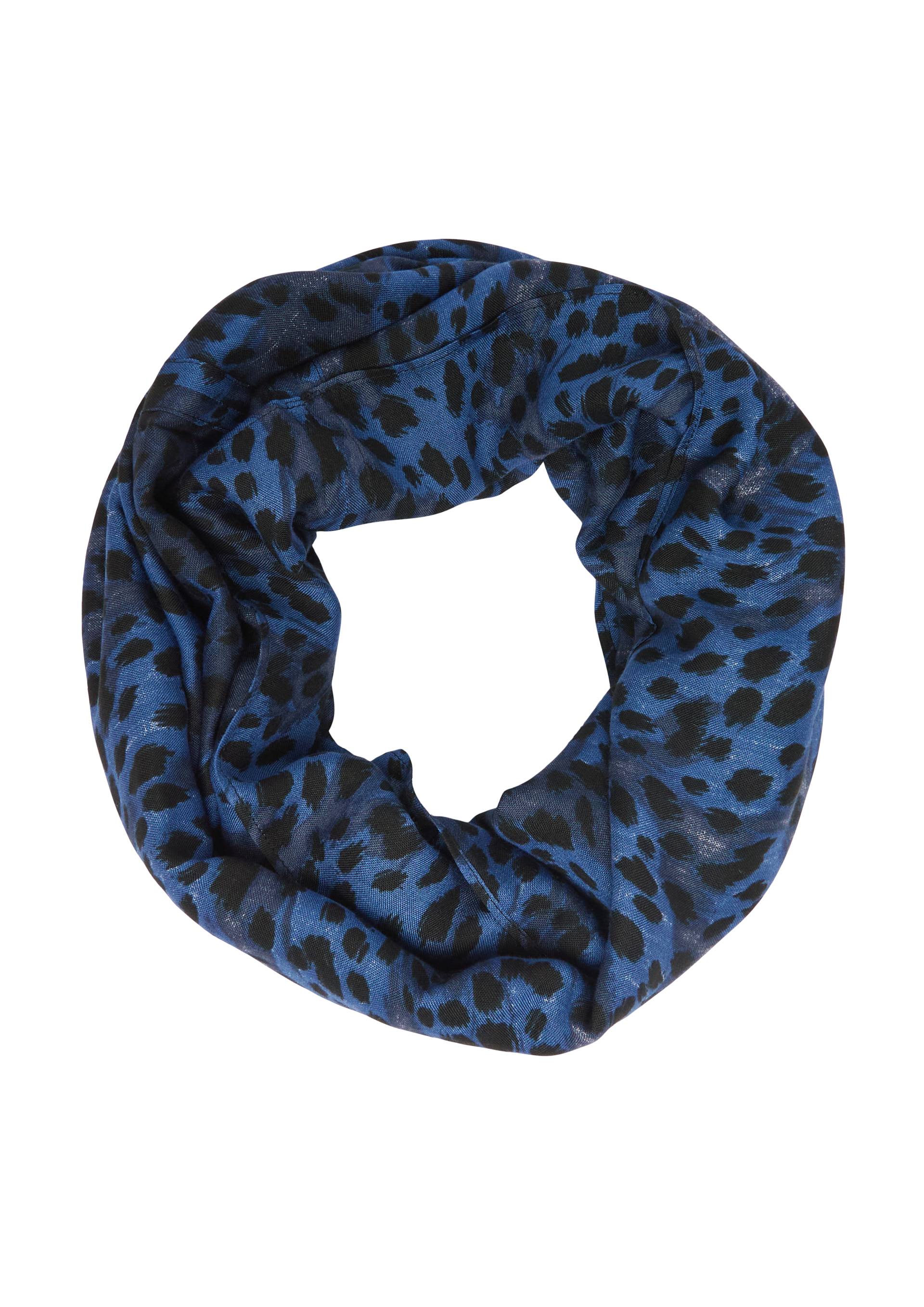 s.Oliver - Snood mit Leo-Print, Damen, blau von s.Oliver