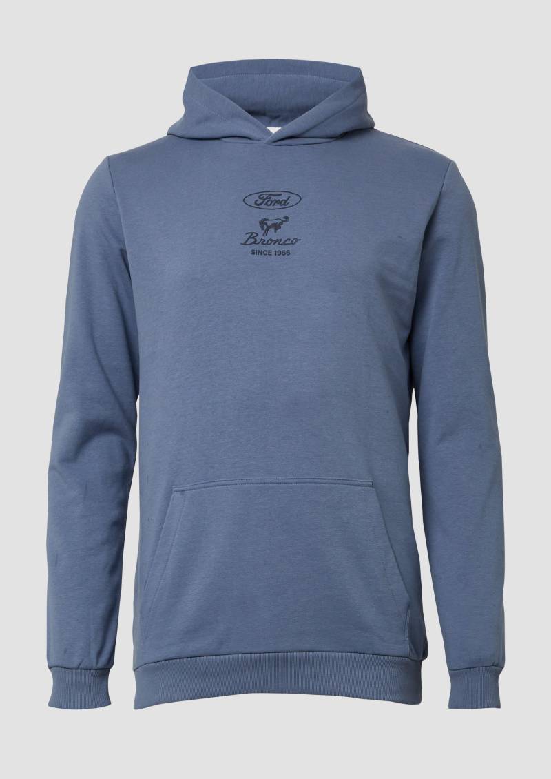 s.Oliver - Softer Hoodie im Relaxed Fit mit Artwork, Herren, blau von s.Oliver