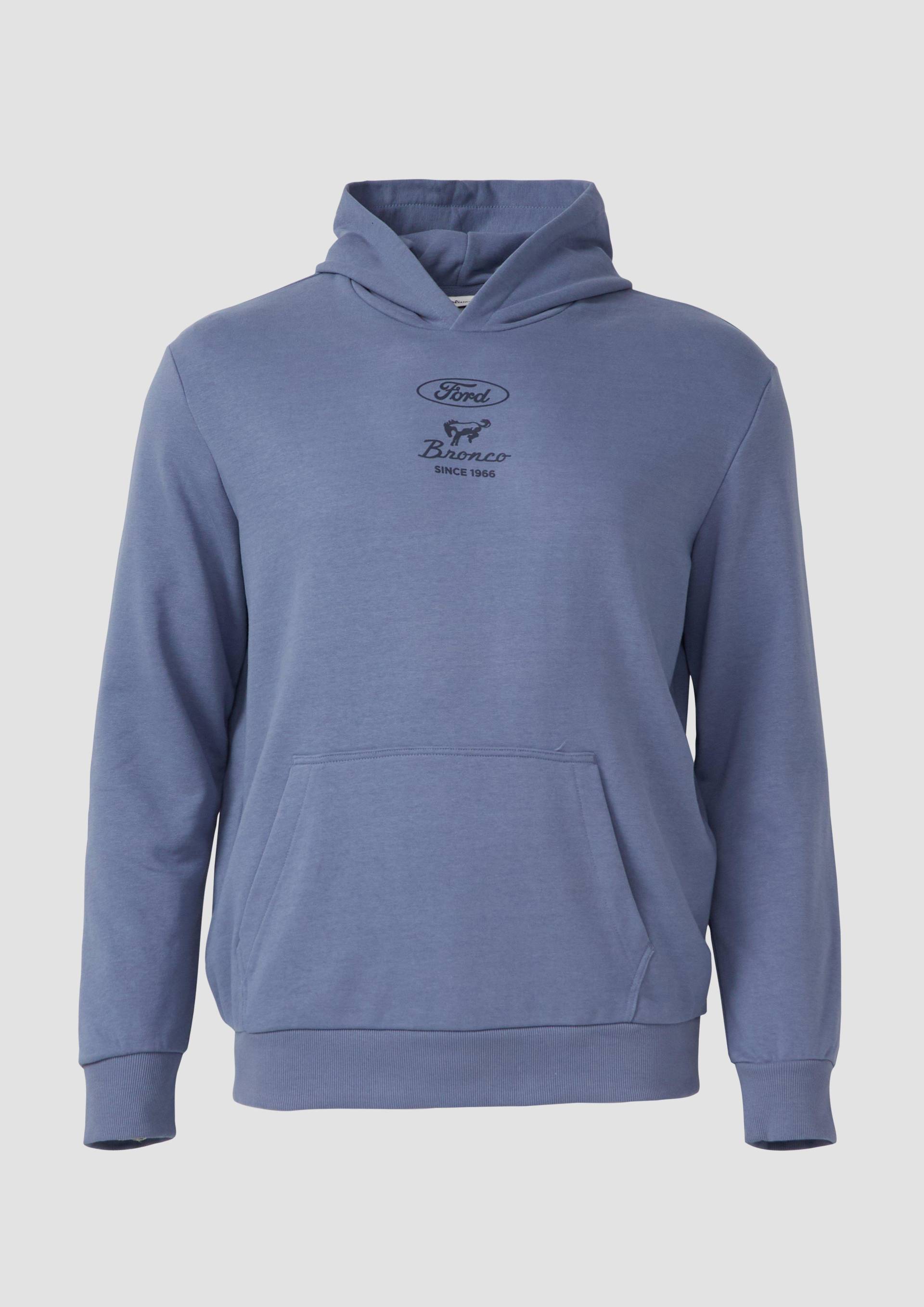 s.Oliver - Softer Hoodie im Relaxed Fit mit Artwork, Herren, blau von s.Oliver