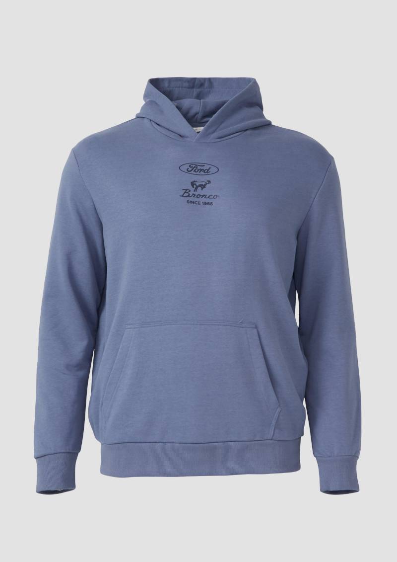 s.Oliver - Softer Hoodie im Relaxed Fit mit Artwork, Herren, blau von s.Oliver