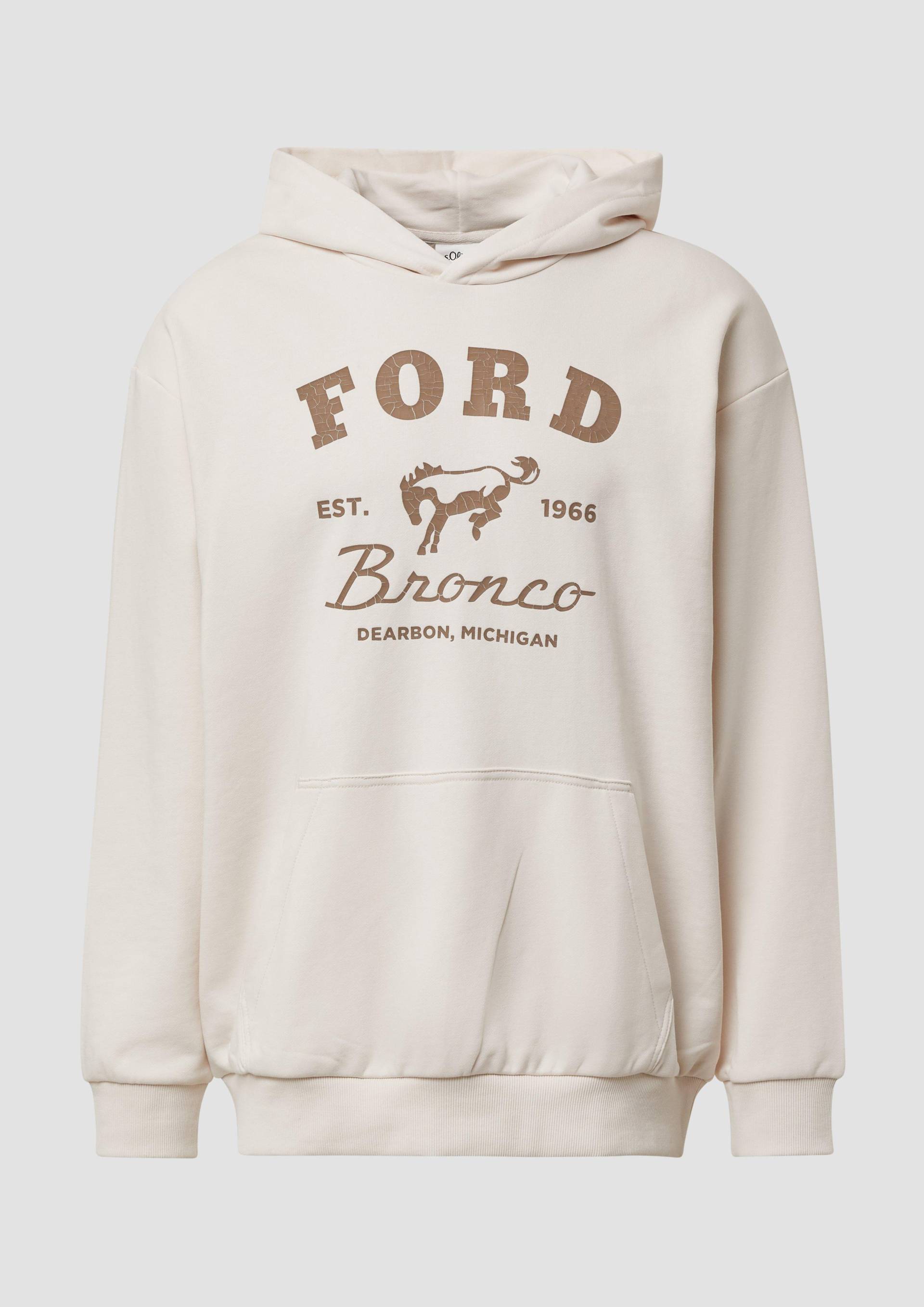 s.Oliver - Softer Hoodie mit Ford® | Discovery Channel®-Artwork, Herren, creme von s.Oliver