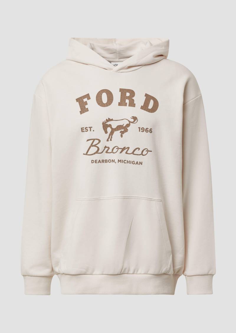 s.Oliver - Softer Hoodie mit Ford® | Discovery Channel®-Artwork, Herren, creme von s.Oliver