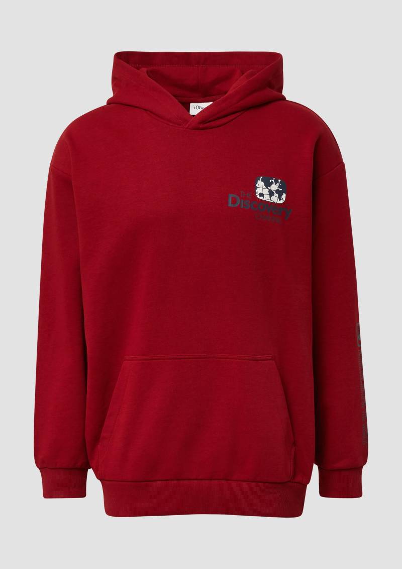 s.Oliver - Softer Hoodie mit Ford® | Discovery Channel®-Artwork, Herren, rot von s.Oliver